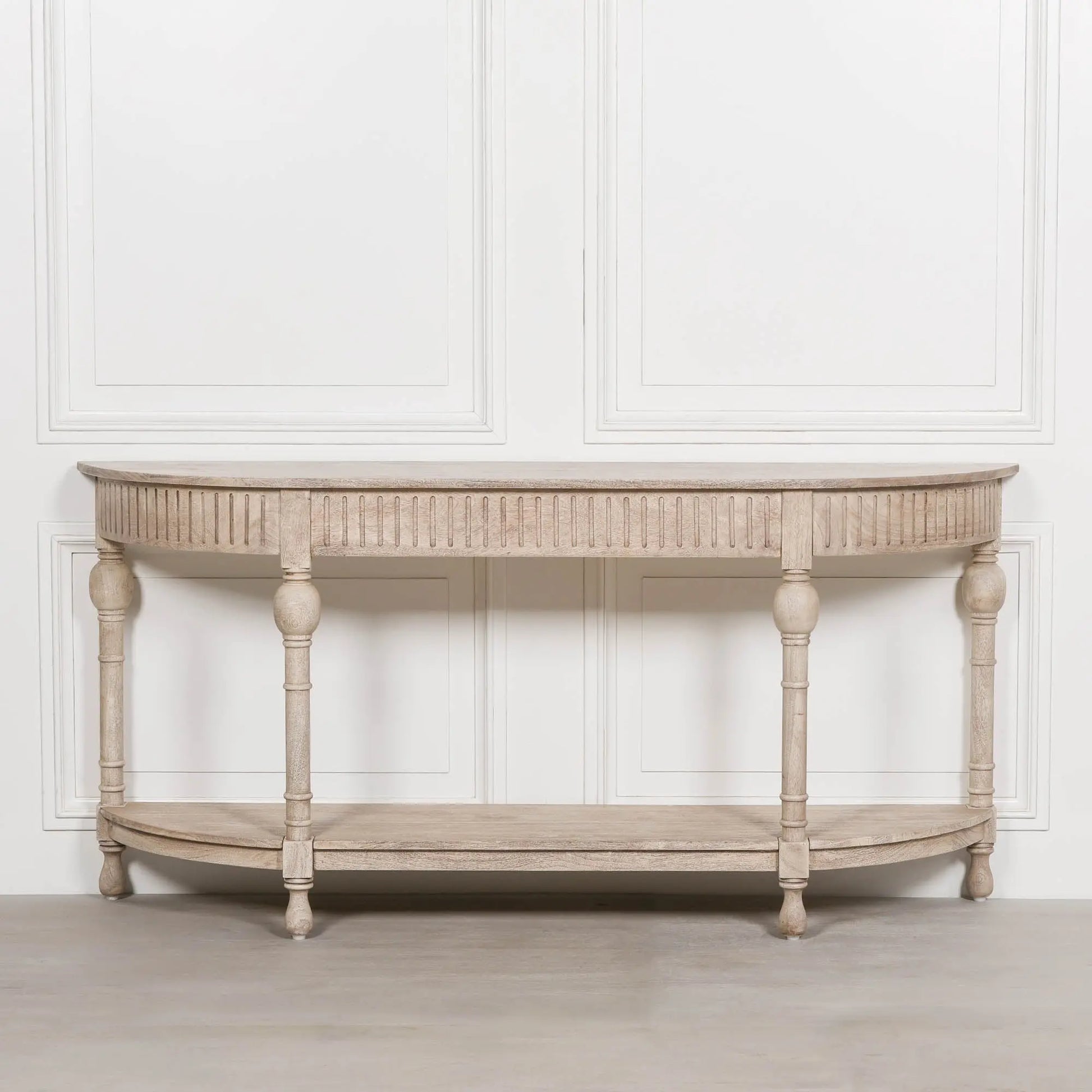 Acacia Wooden Curved Console   Nicholas John Interiors