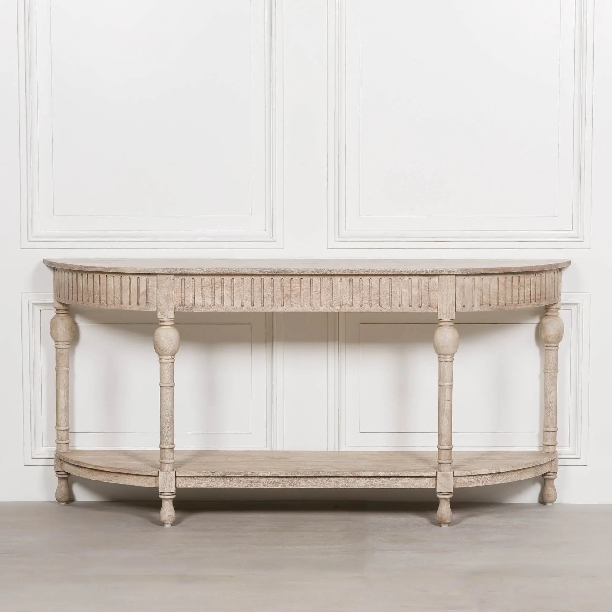 Acacia Wooden Curved Console   Nicholas John Interiors