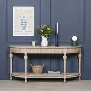 Acacia Wooden Curved Console   Nicholas John Interiors