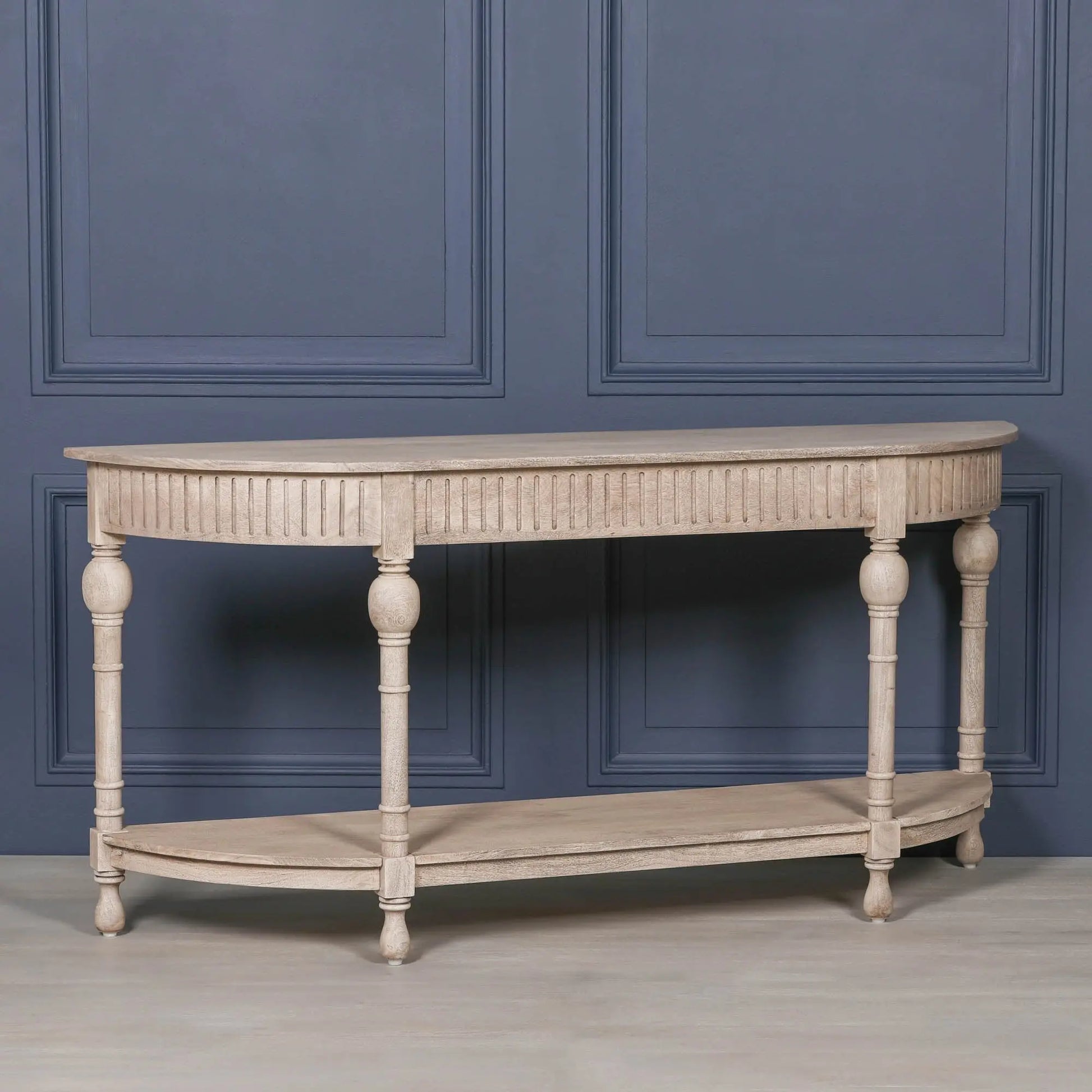 Acacia Wooden Curved Console   Nicholas John Interiors