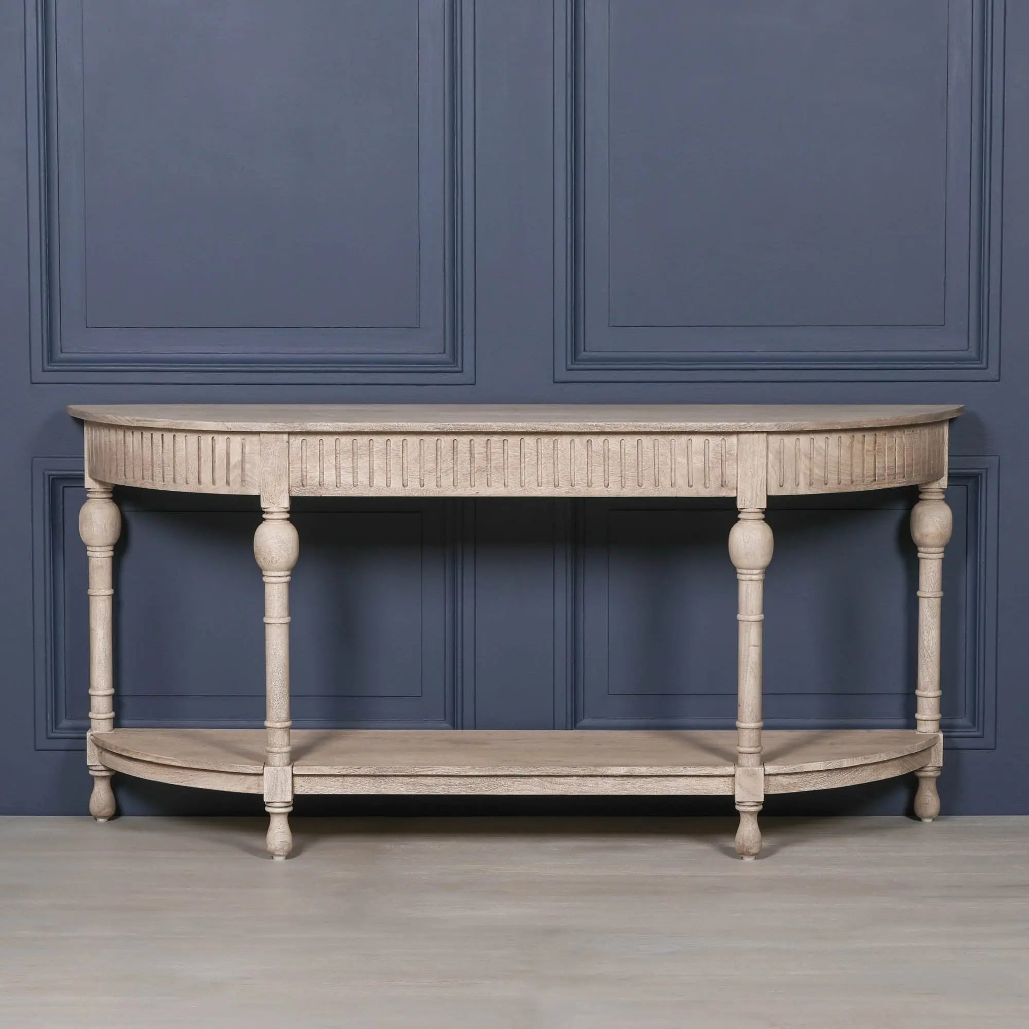 Acacia Wooden Curved Console   Nicholas John Interiors