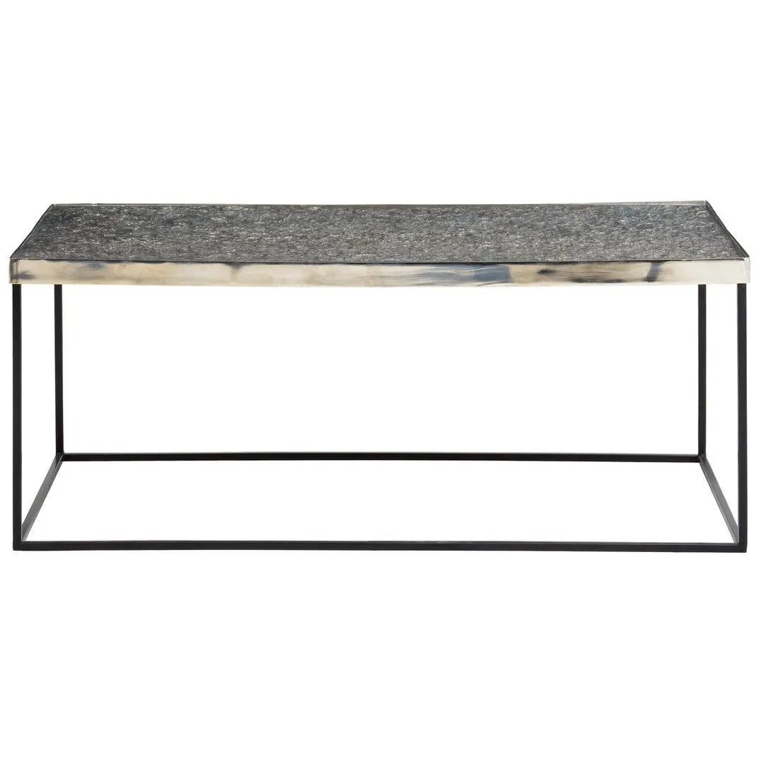 Aloka Rectangle Coffee Table in Silver and Glass   Nicholas John Interiors