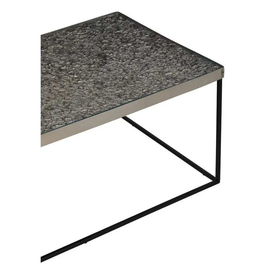 Aloka Rectangle Coffee Table in Silver and Glass   Nicholas John Interiors