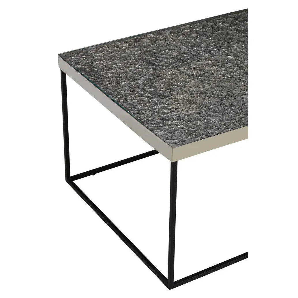 Aloka Rectangle Coffee Table in Silver and Glass   Nicholas John Interiors