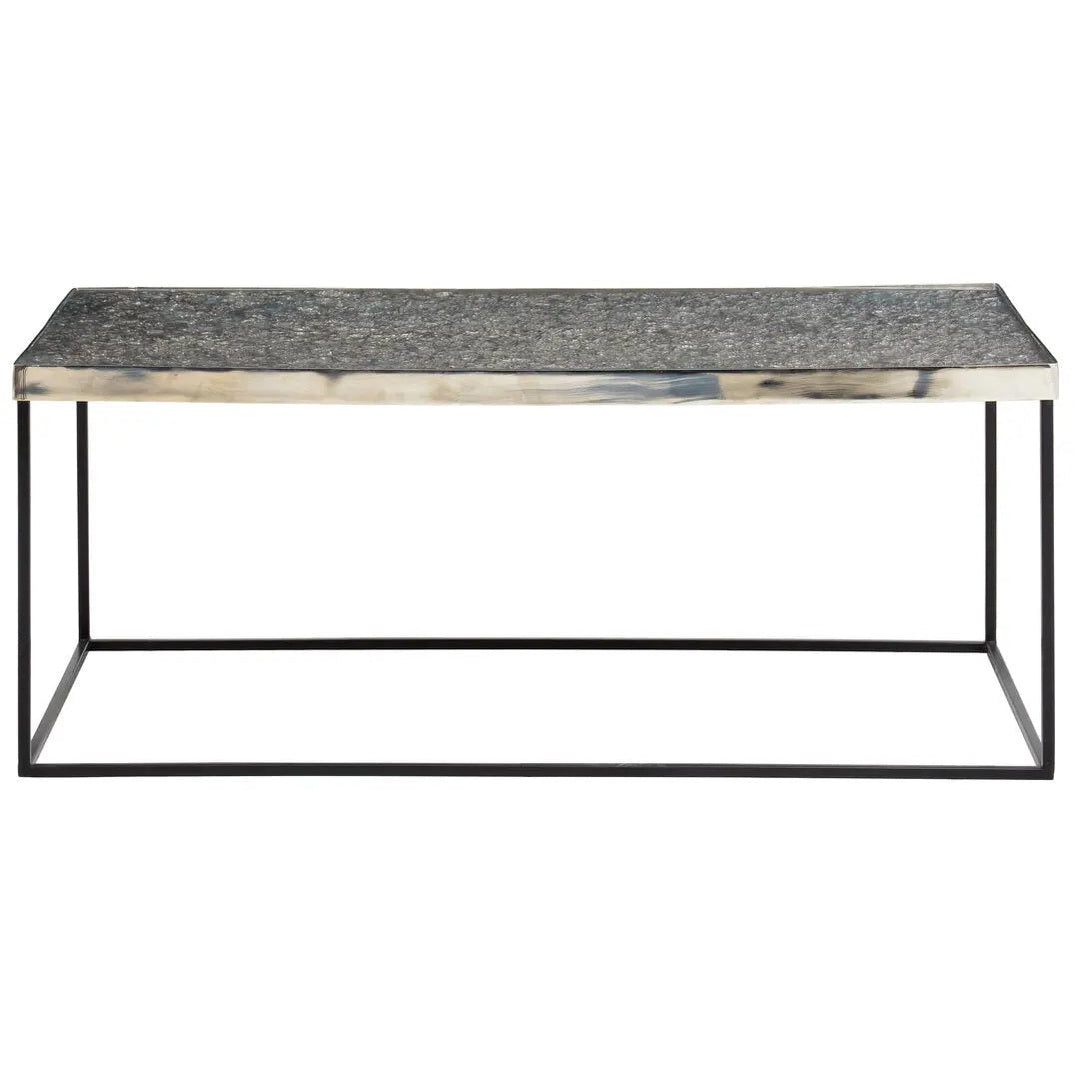 Aloka Rectangle Coffee Table in Silver and Glass   Nicholas John Interiors