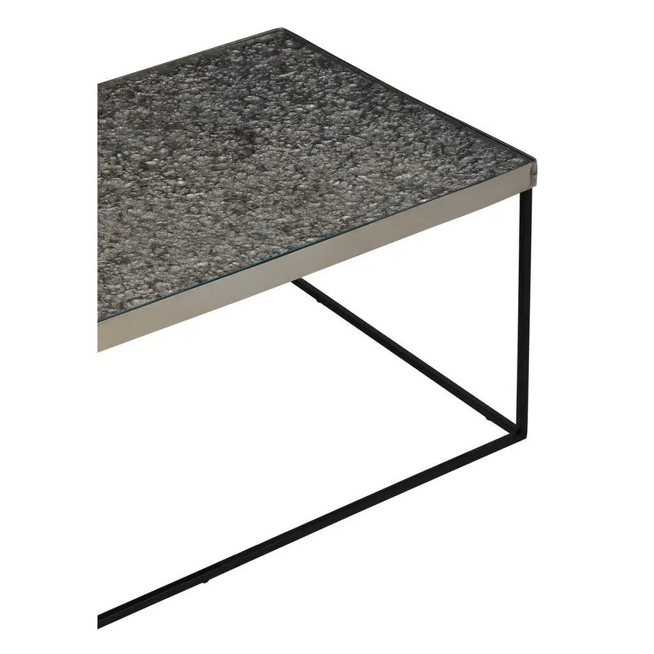 Aloka Rectangle Coffee Table in Silver and Glass   Nicholas John Interiors