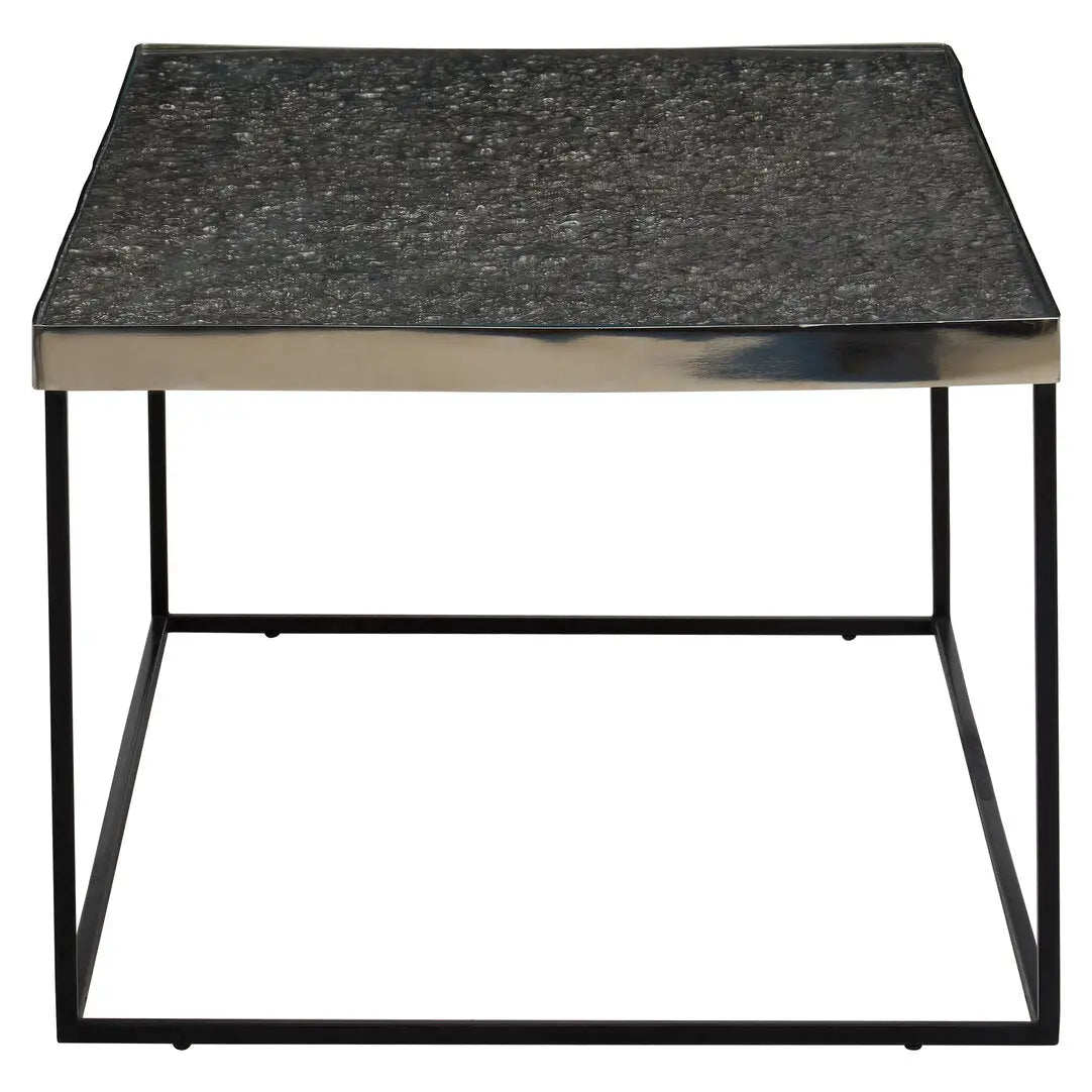 Aloka Rectangle Coffee Table in Silver and Glass   Nicholas John Interiors