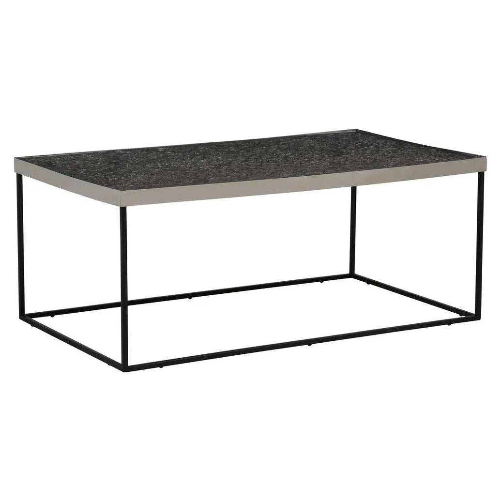 Aloka Rectangle Coffee Table in Silver and Glass   Nicholas John Interiors