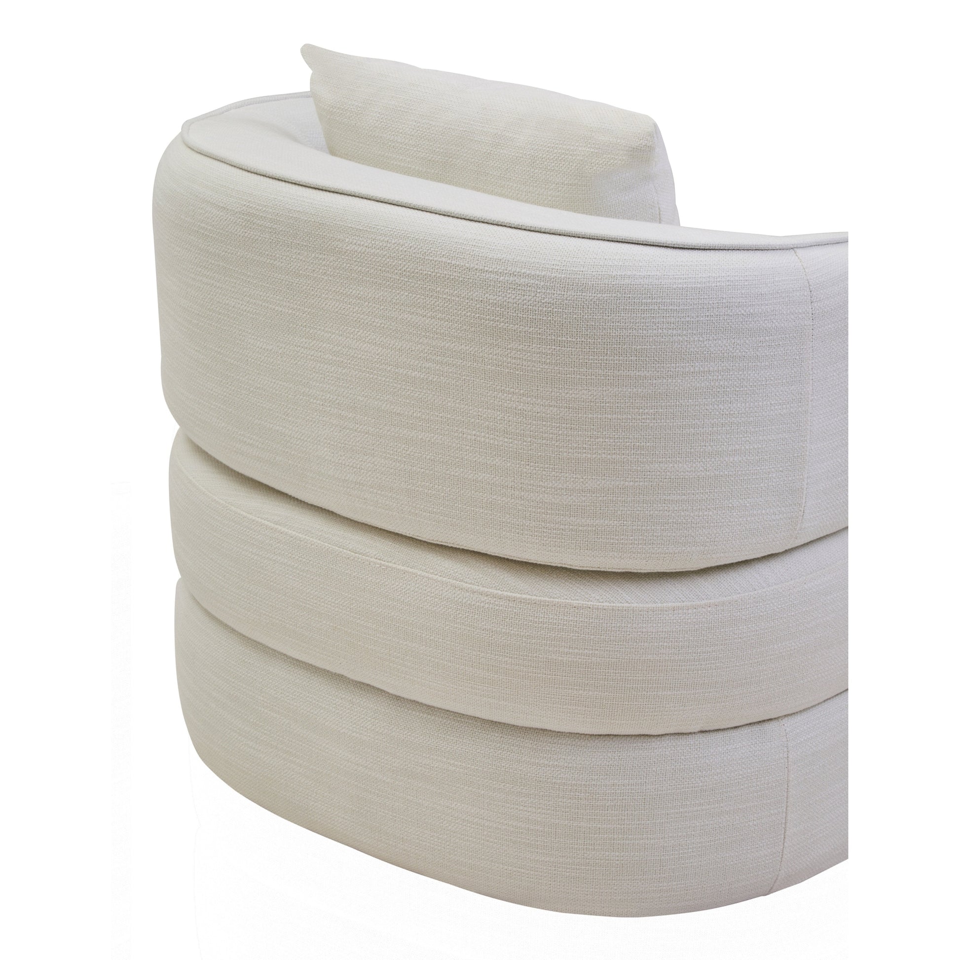 Alvani Cream Linen Effect Curved Chair  Nicholas John Interiors