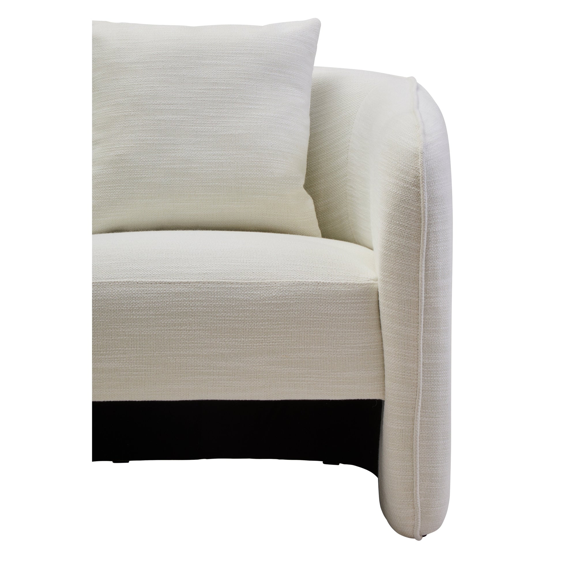 Alvani Cream Linen Effect Curved Chair  Nicholas John Interiors