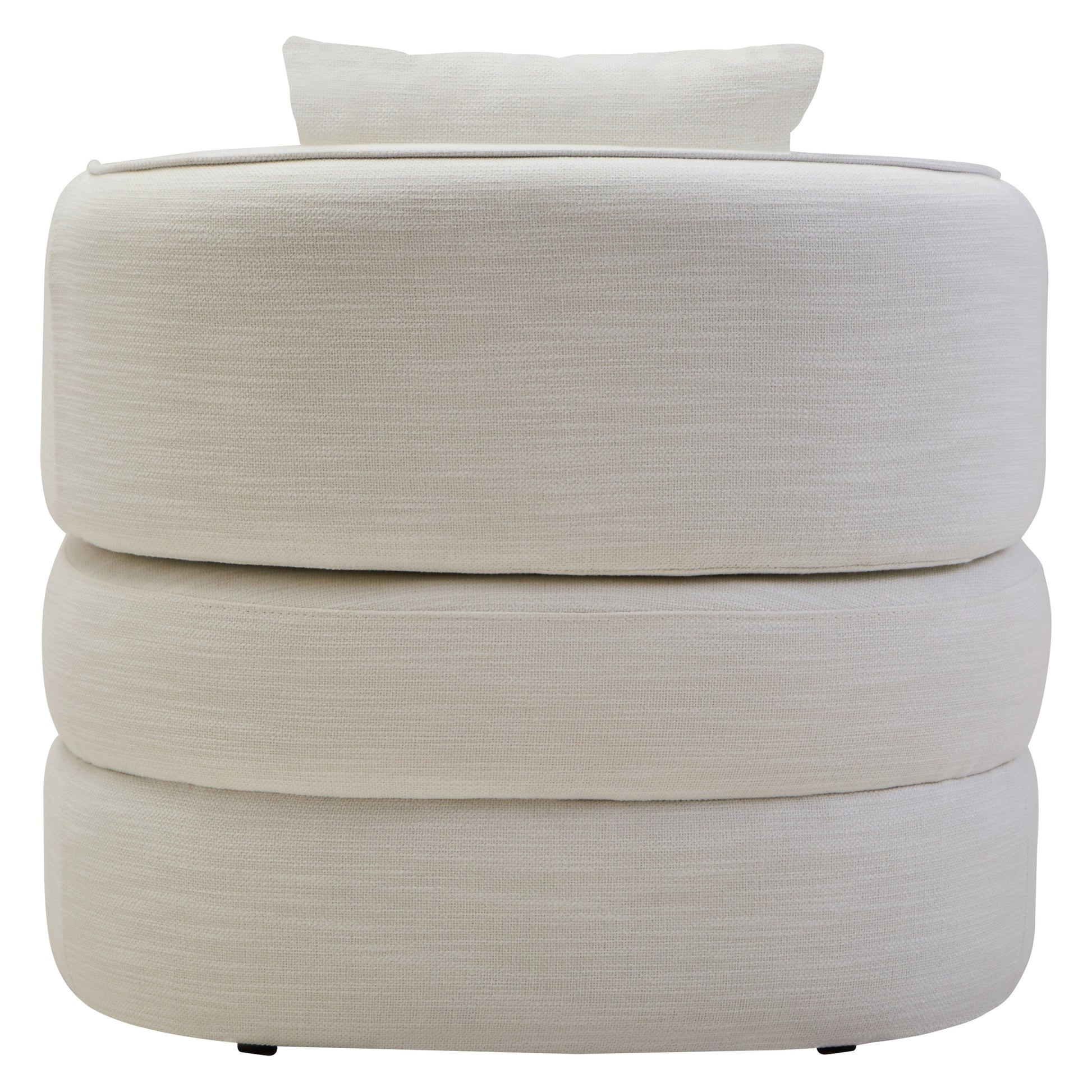 Alvani Cream Linen Effect Curved Chair  Nicholas John Interiors