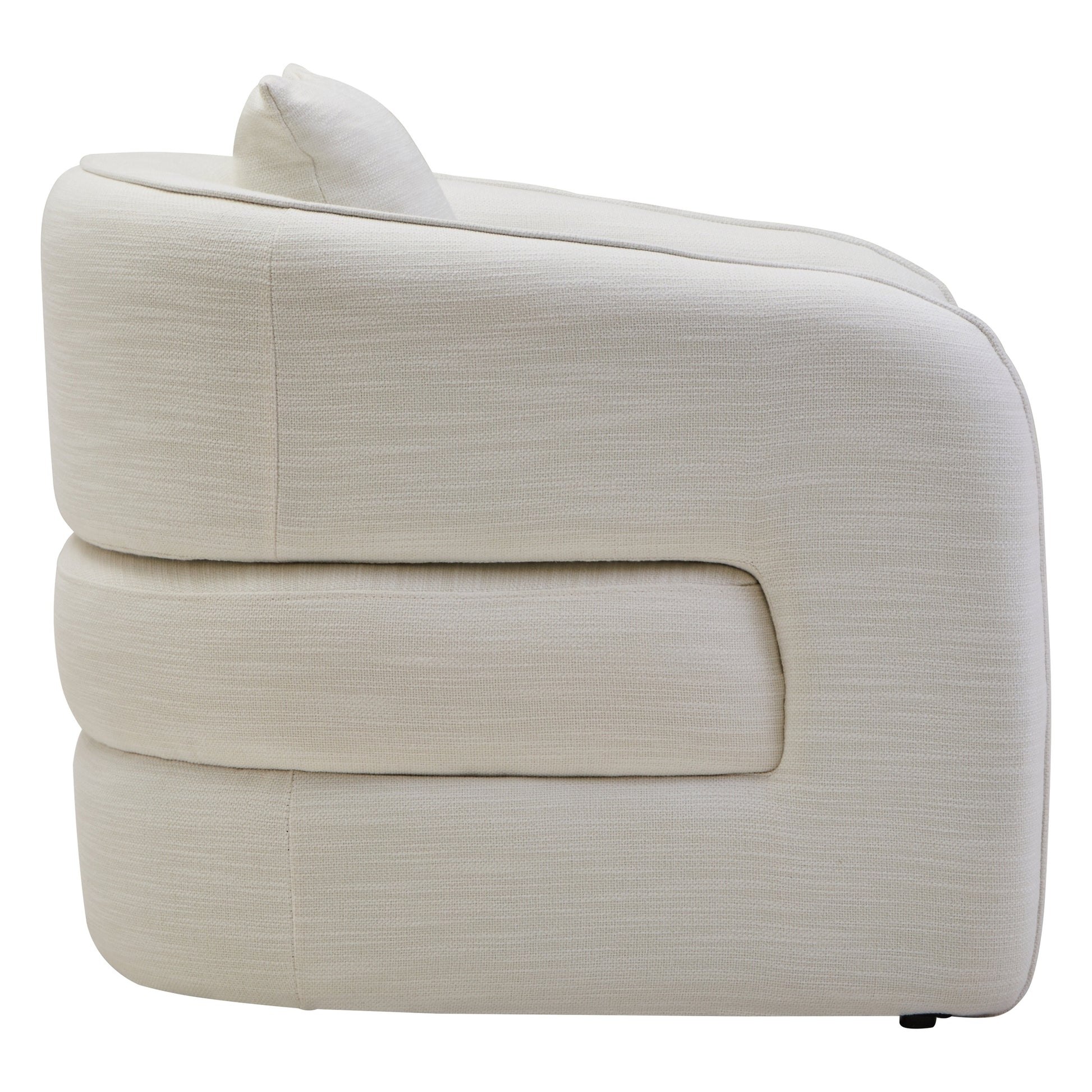Alvani Cream Linen Effect Curved Chair  Nicholas John Interiors