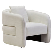 Alvani Cream Linen Effect Curved Chair  Nicholas John Interiors