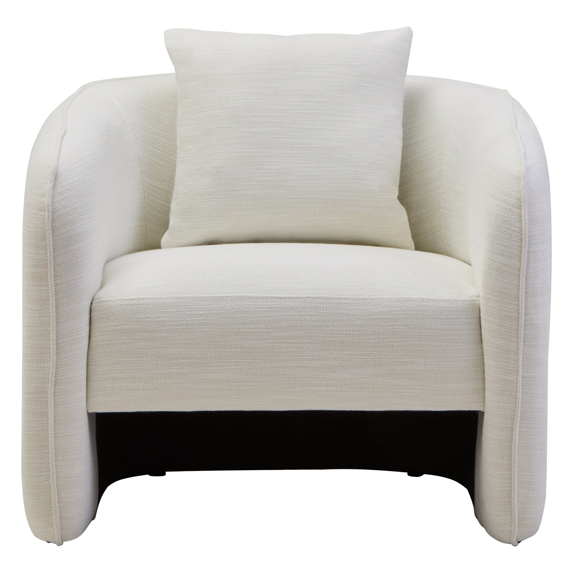 Alvani Cream Linen Effect Curved Chair  Nicholas John Interiors