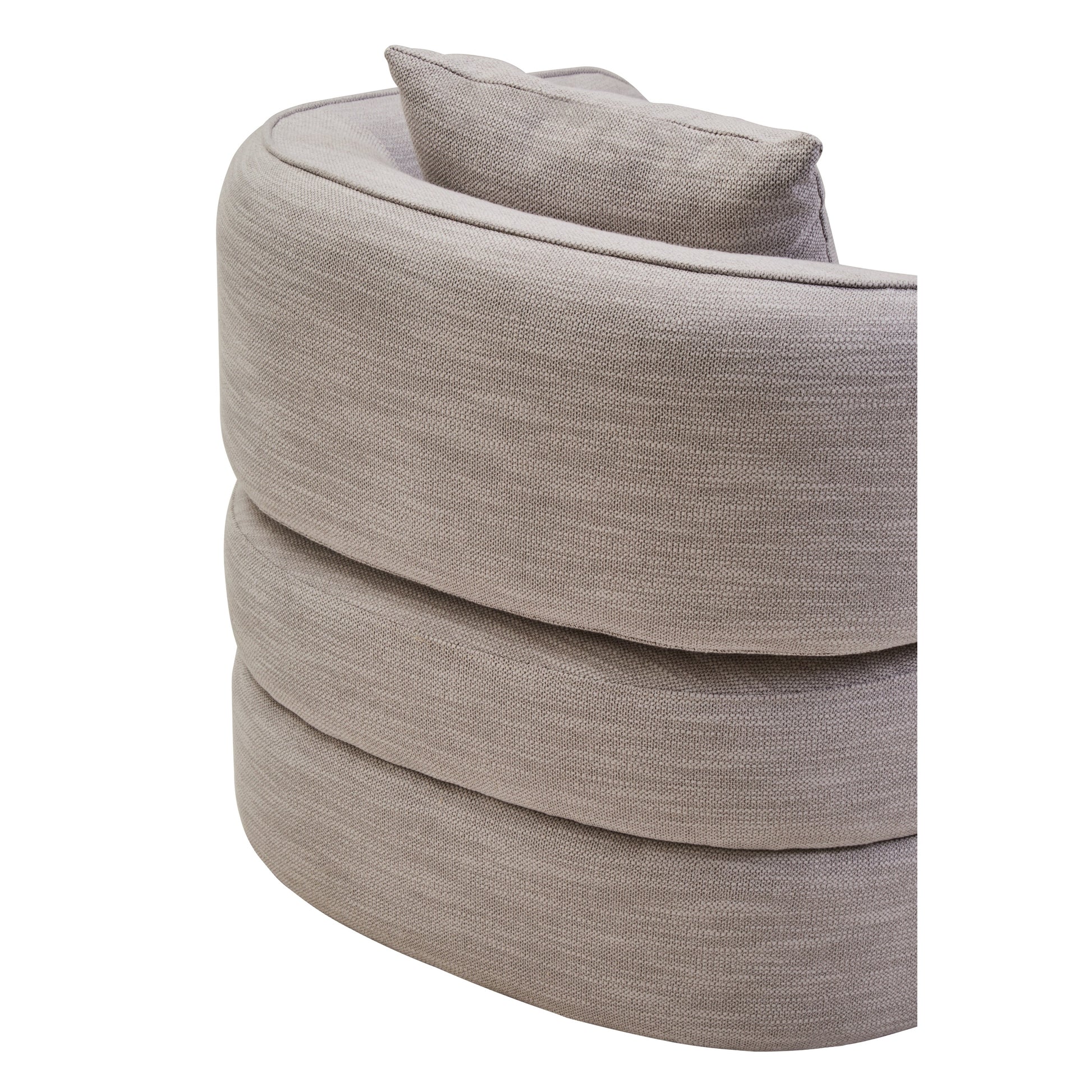 Alvani Grey Linen Effect Curved Chair  Nicholas John Interiors