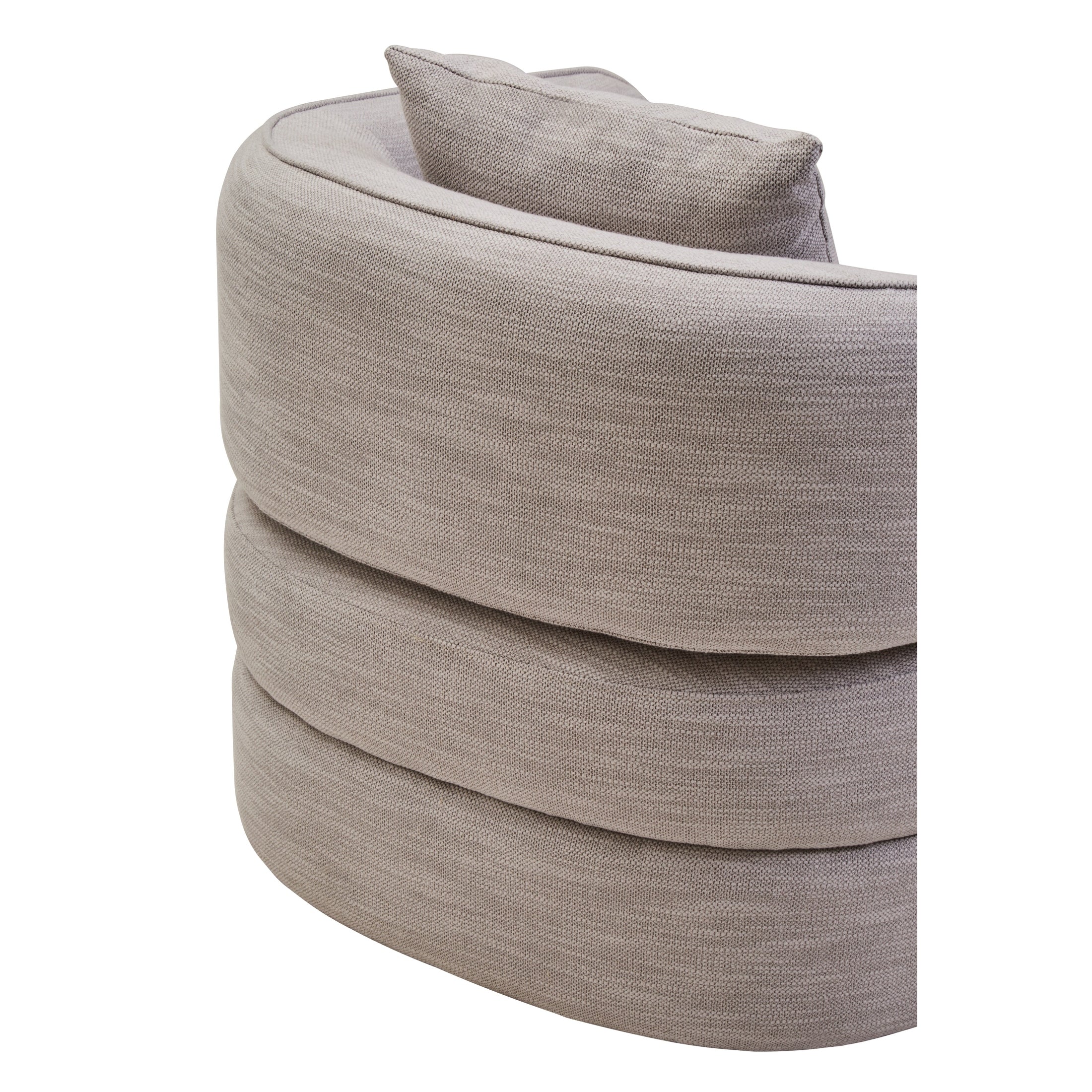Alvani Grey Linen Effect Curved Chair  Nicholas John Interiors