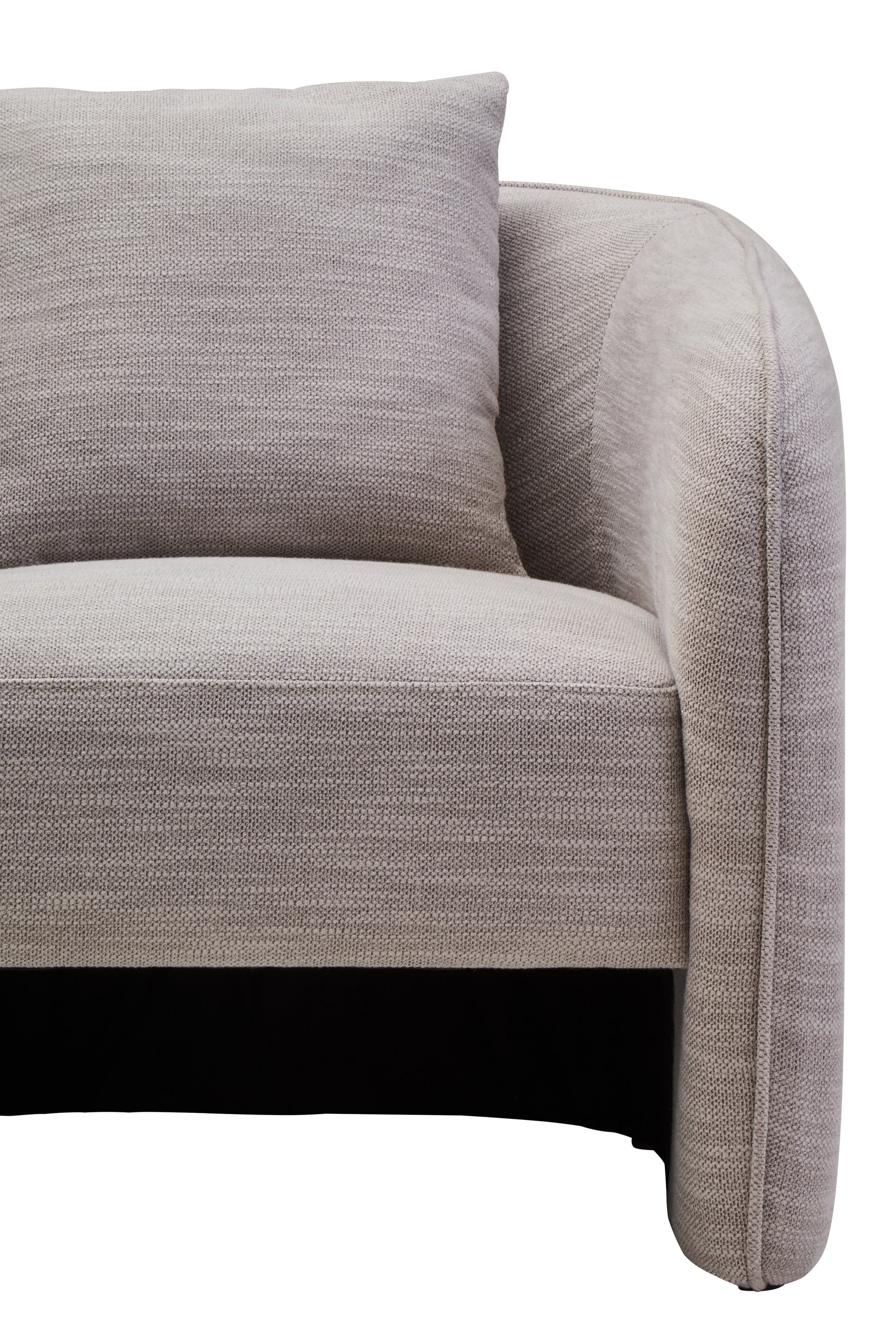 Alvani Grey Linen Effect Curved Chair  Nicholas John Interiors