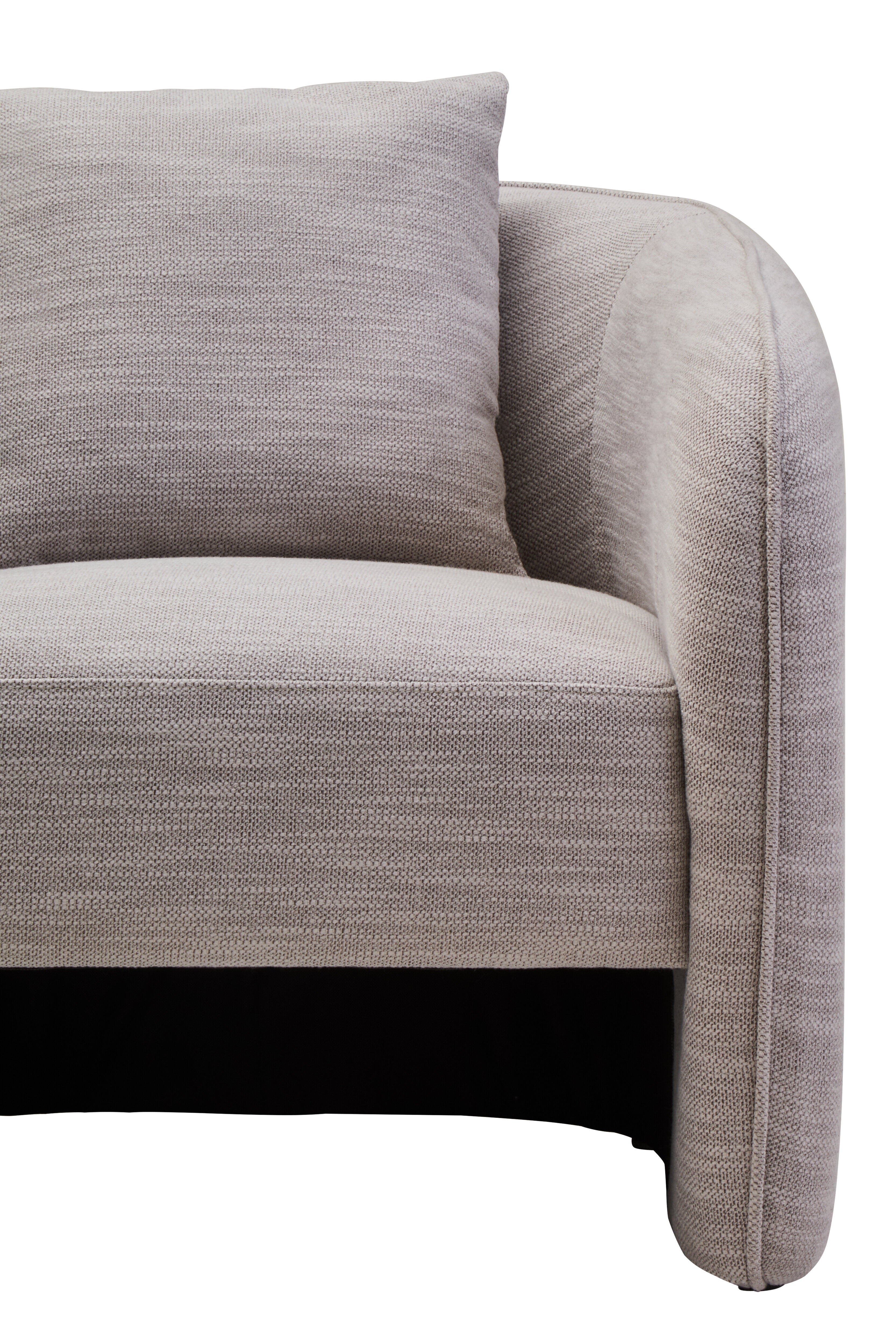 Alvani Grey Linen Effect Curved Chair  Nicholas John Interiors
