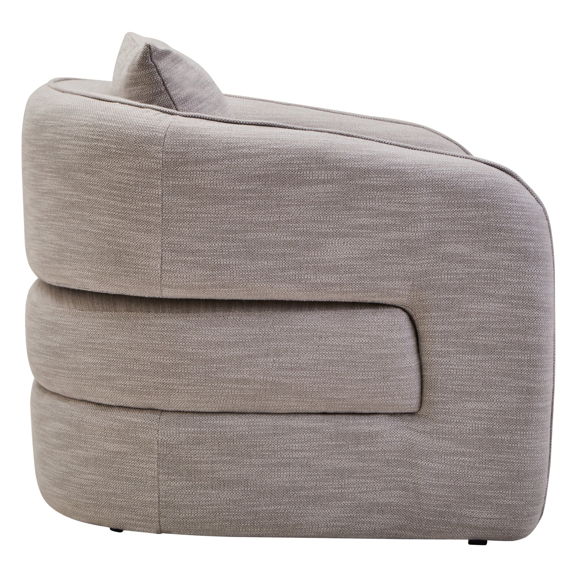 Alvani Grey Linen Effect Curved Chair  Nicholas John Interiors