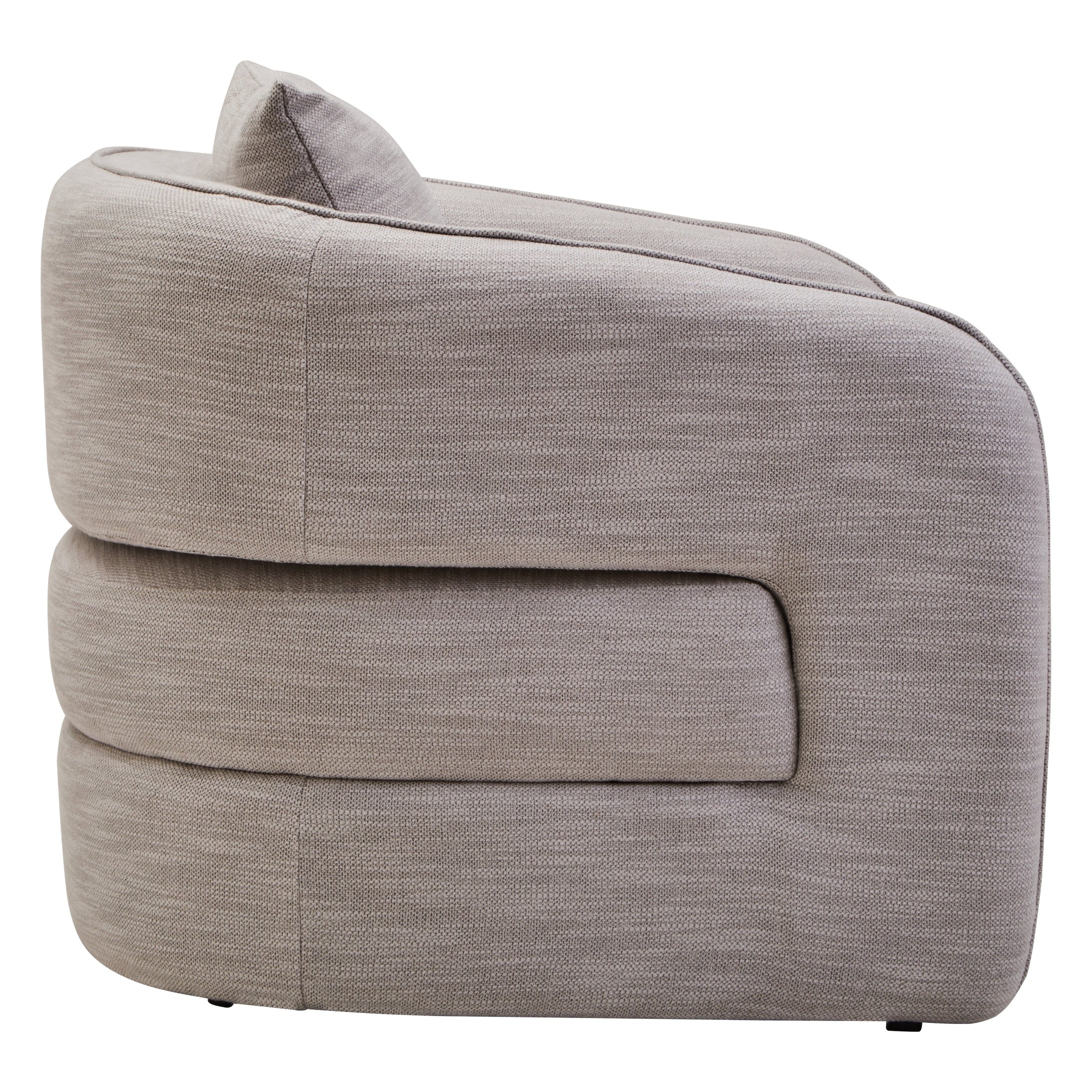Alvani Grey Linen Effect Curved Chair  Nicholas John Interiors