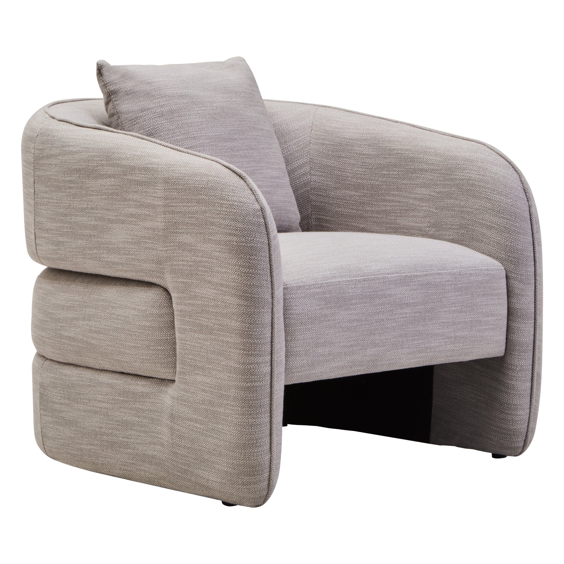 Alvani Grey Linen Effect Curved Chair  Nicholas John Interiors