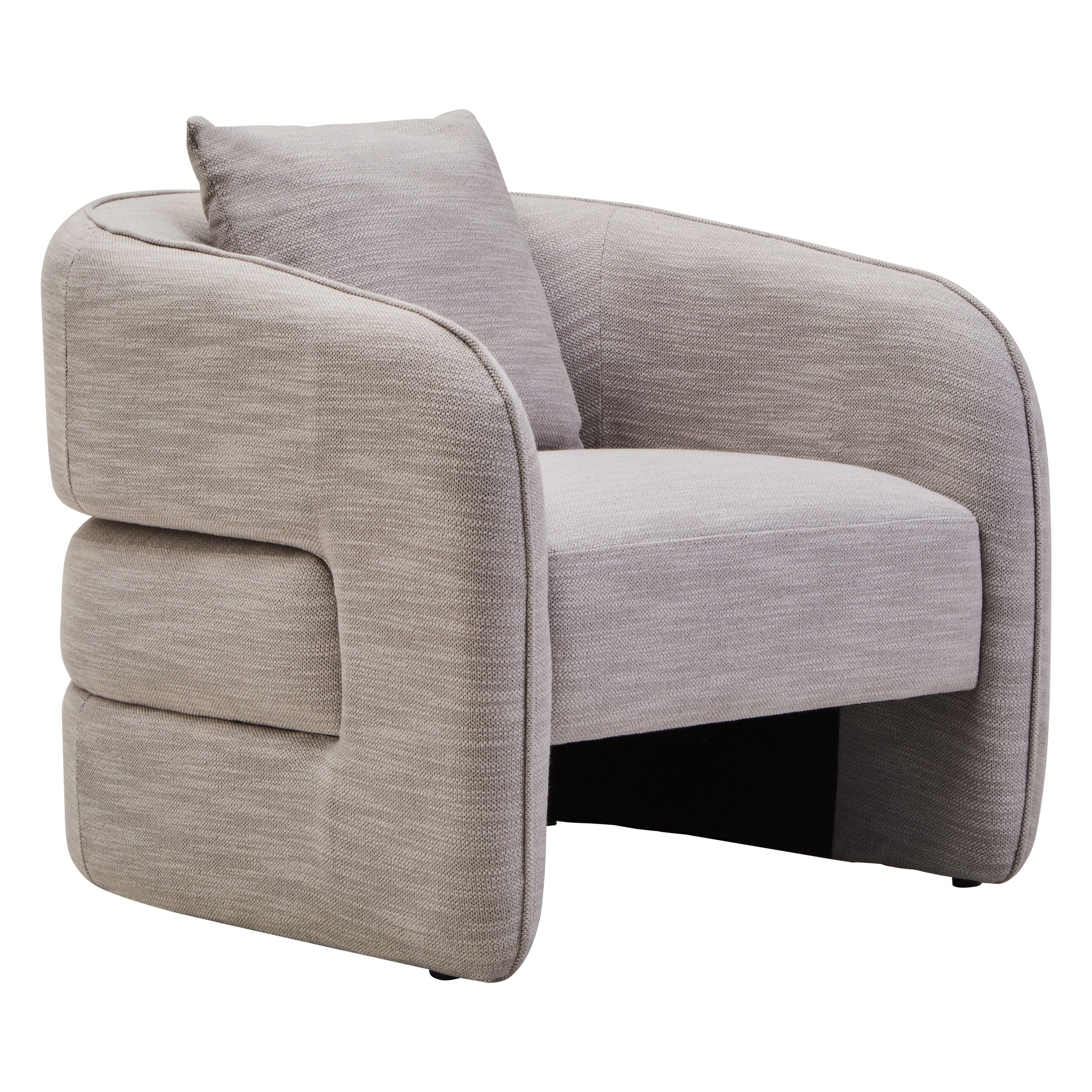 Alvani Grey Linen Effect Curved Chair  Nicholas John Interiors