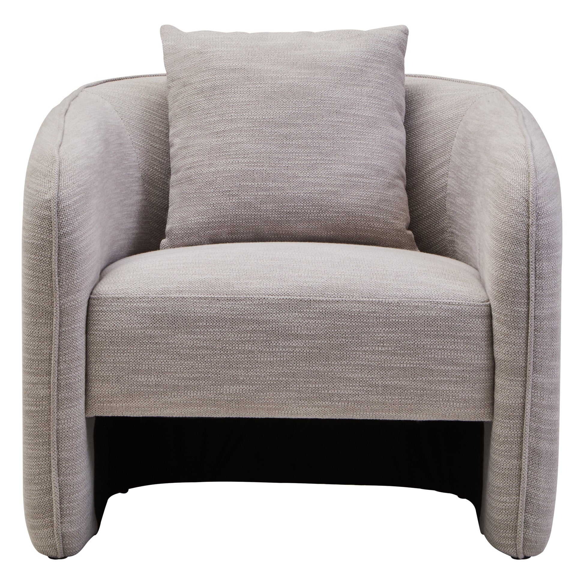 Alvani Grey Linen Effect Curved Chair  Nicholas John Interiors