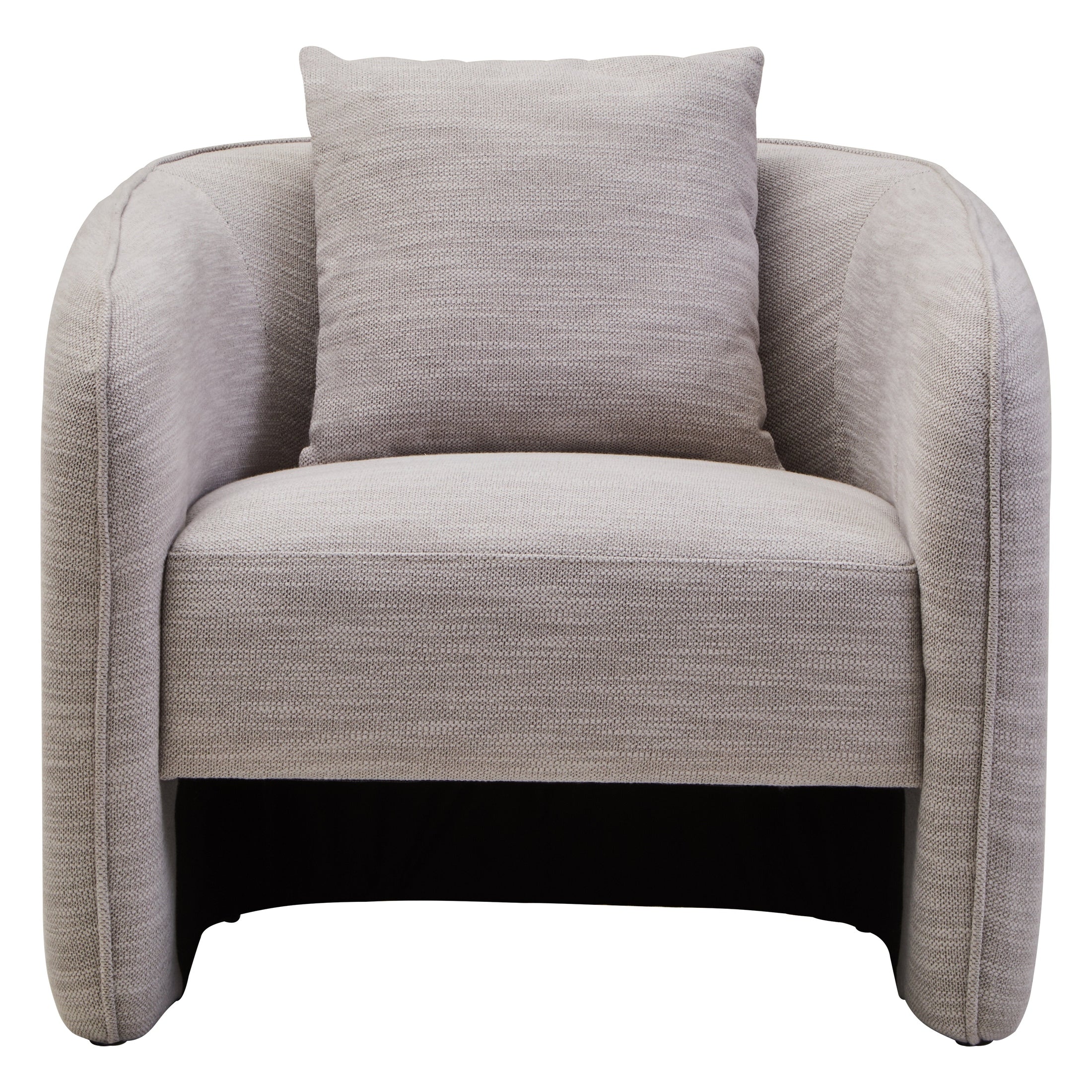 Alvani Grey Linen Effect Curved Chair  Nicholas John Interiors