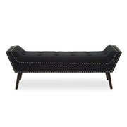 Alya Black Fabric Bench   Nicholas John Interiors
