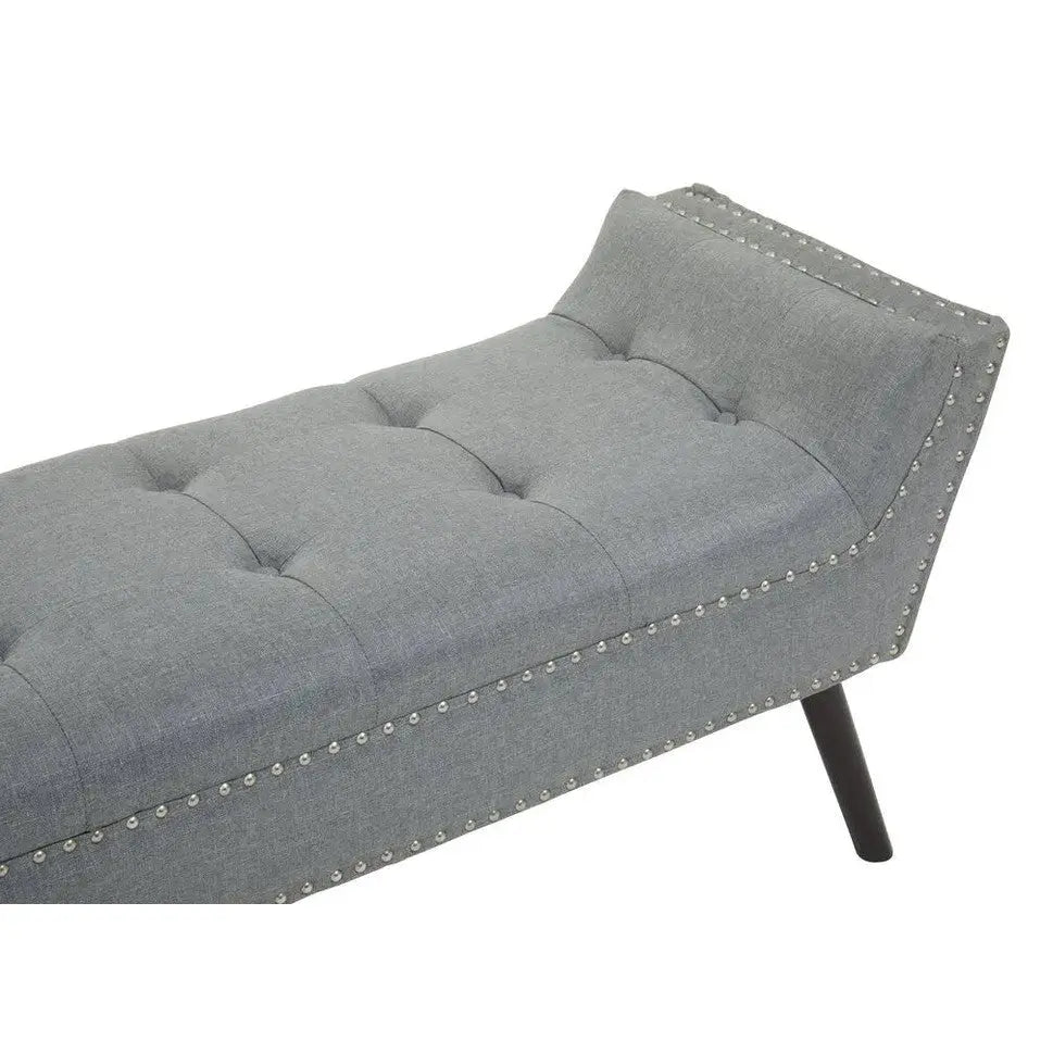 Alya Grey Fabric Bench   Nicholas John Interiors
