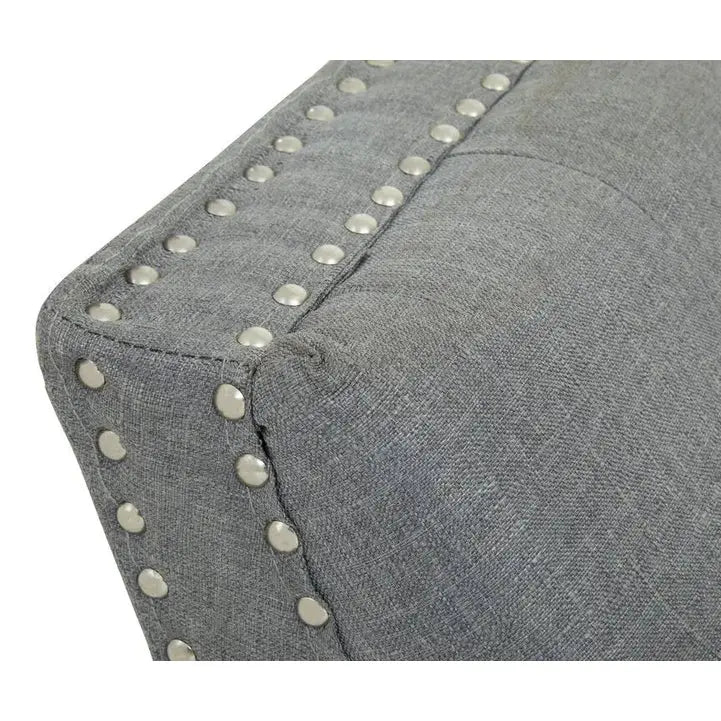 Alya Grey Fabric Bench   Nicholas John Interiors