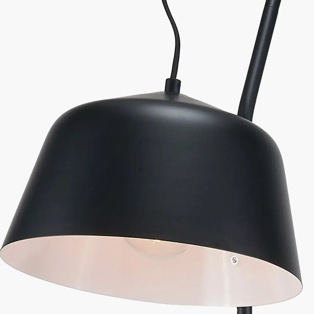 Amalie Black Metal Retro Task Floor Lamp  Nicholas John Interiors