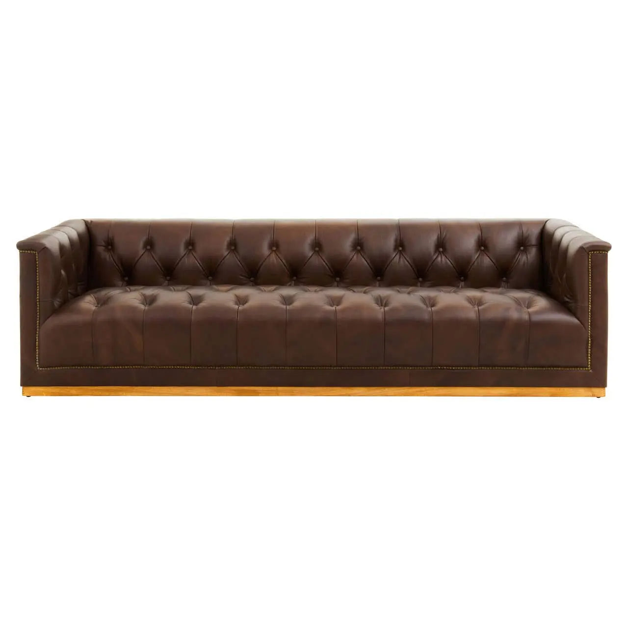 Amara 3 Seater Tufted Leather Sofa in Mexico Brown  Nicholas John Interiors
