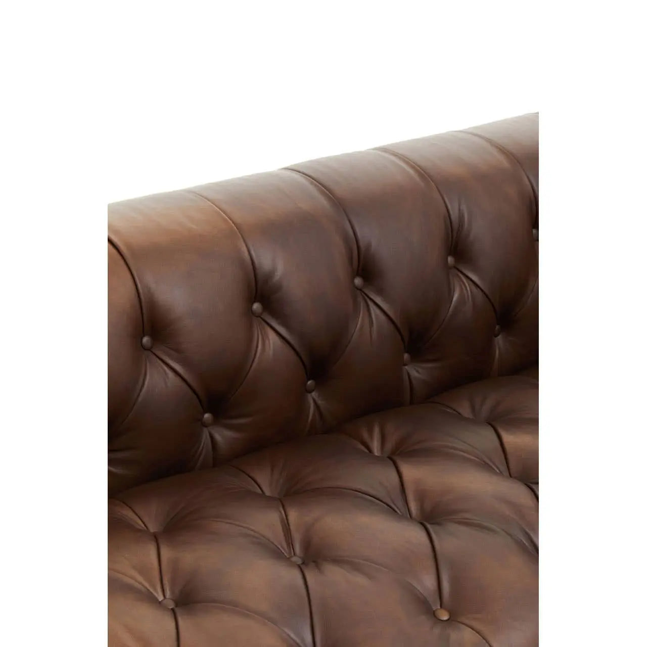 Amara 3 Seater Tufted Leather Sofa in Mexico Brown  Nicholas John Interiors