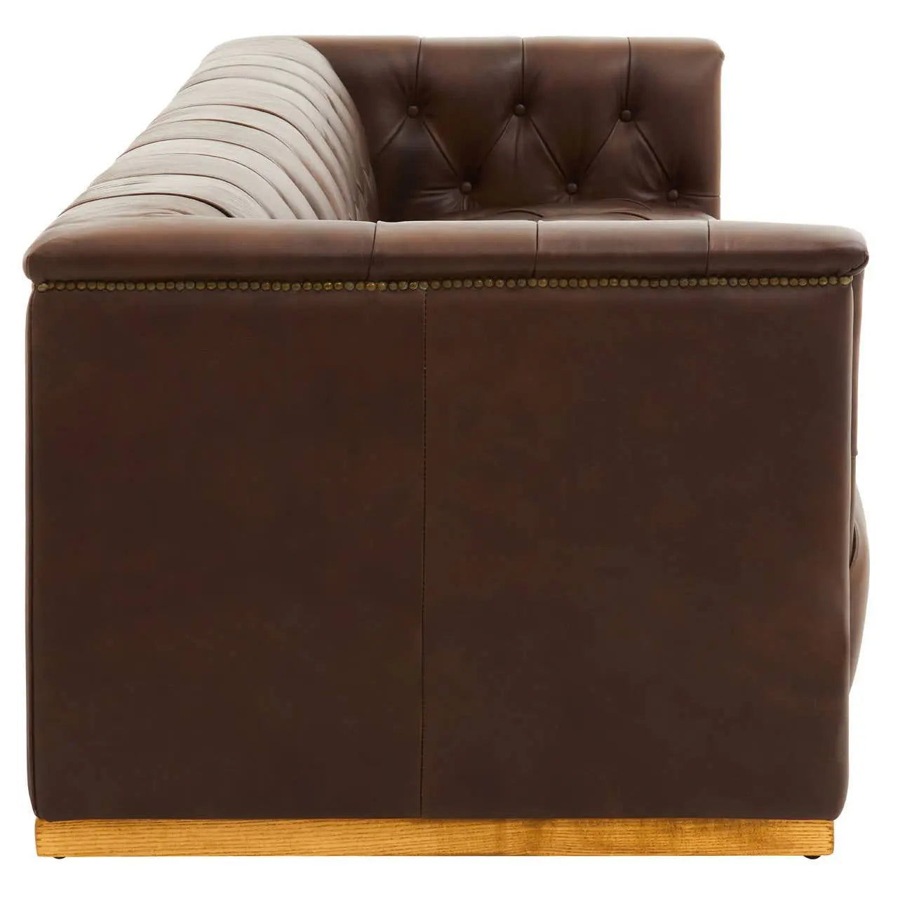 Amara 3 Seater Tufted Leather Sofa in Mexico Brown  Nicholas John Interiors