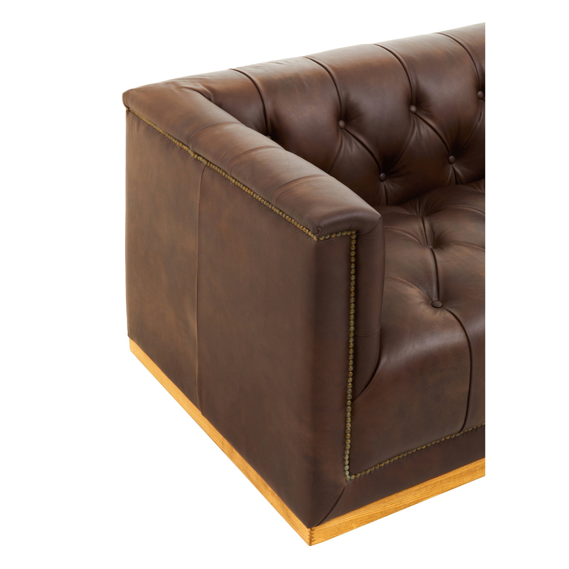 Amara 3 Seater Tufted Leather Sofa in Mexico Brown  Nicholas John Interiors