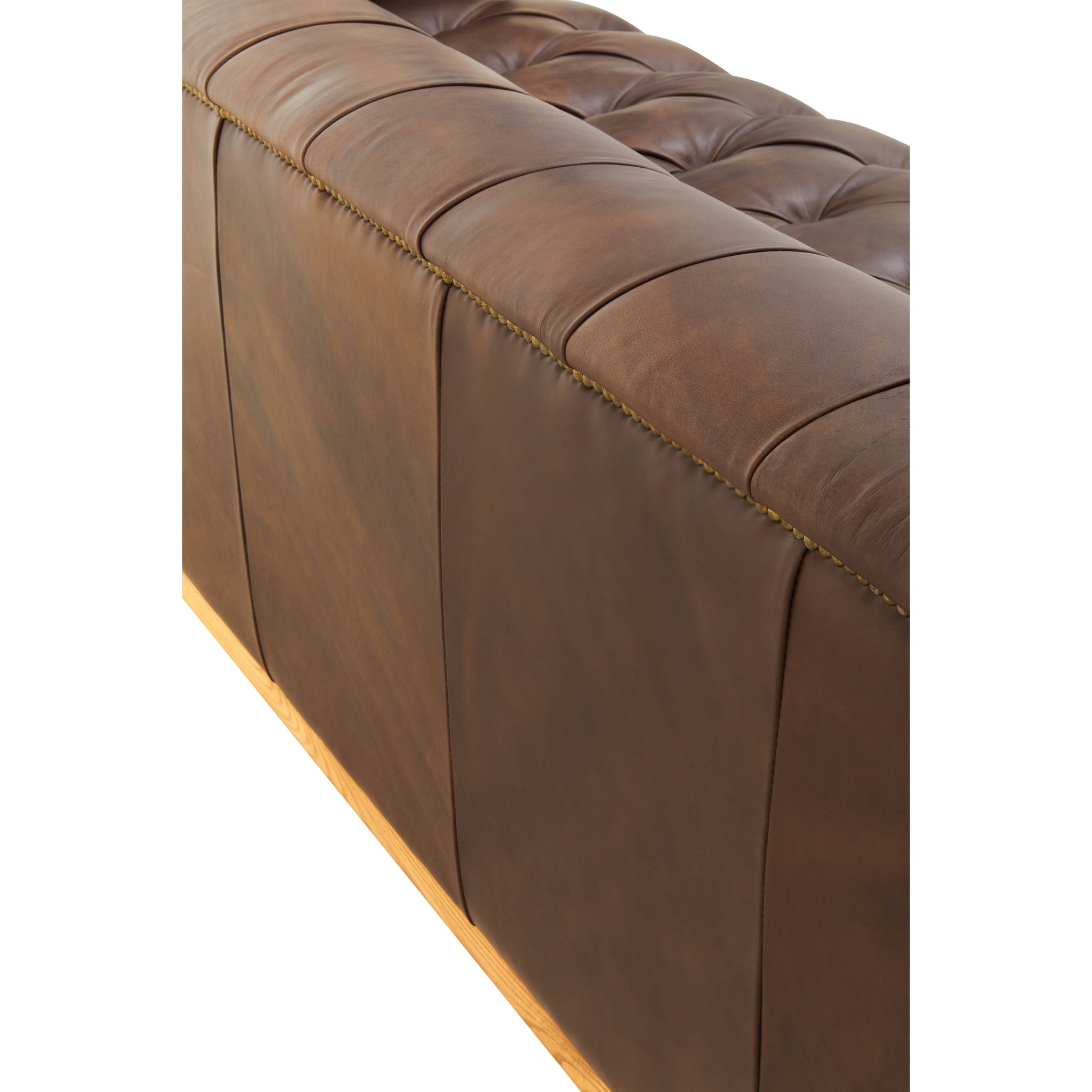Amara 3 Seater Tufted Leather Sofa in Mexico Brown  Nicholas John Interiors