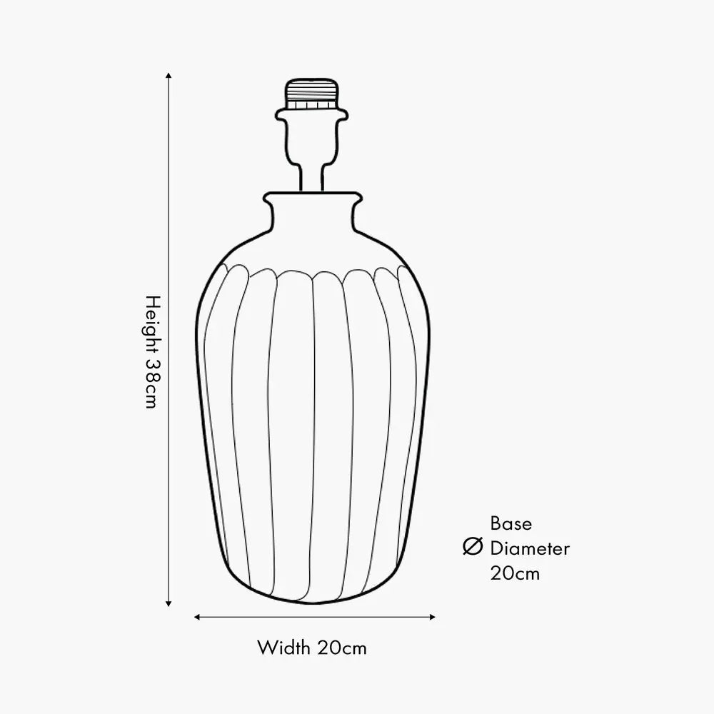 Ambrosia Natural Grooved Stoneware Table Lamp Base  Nicholas John Interiors