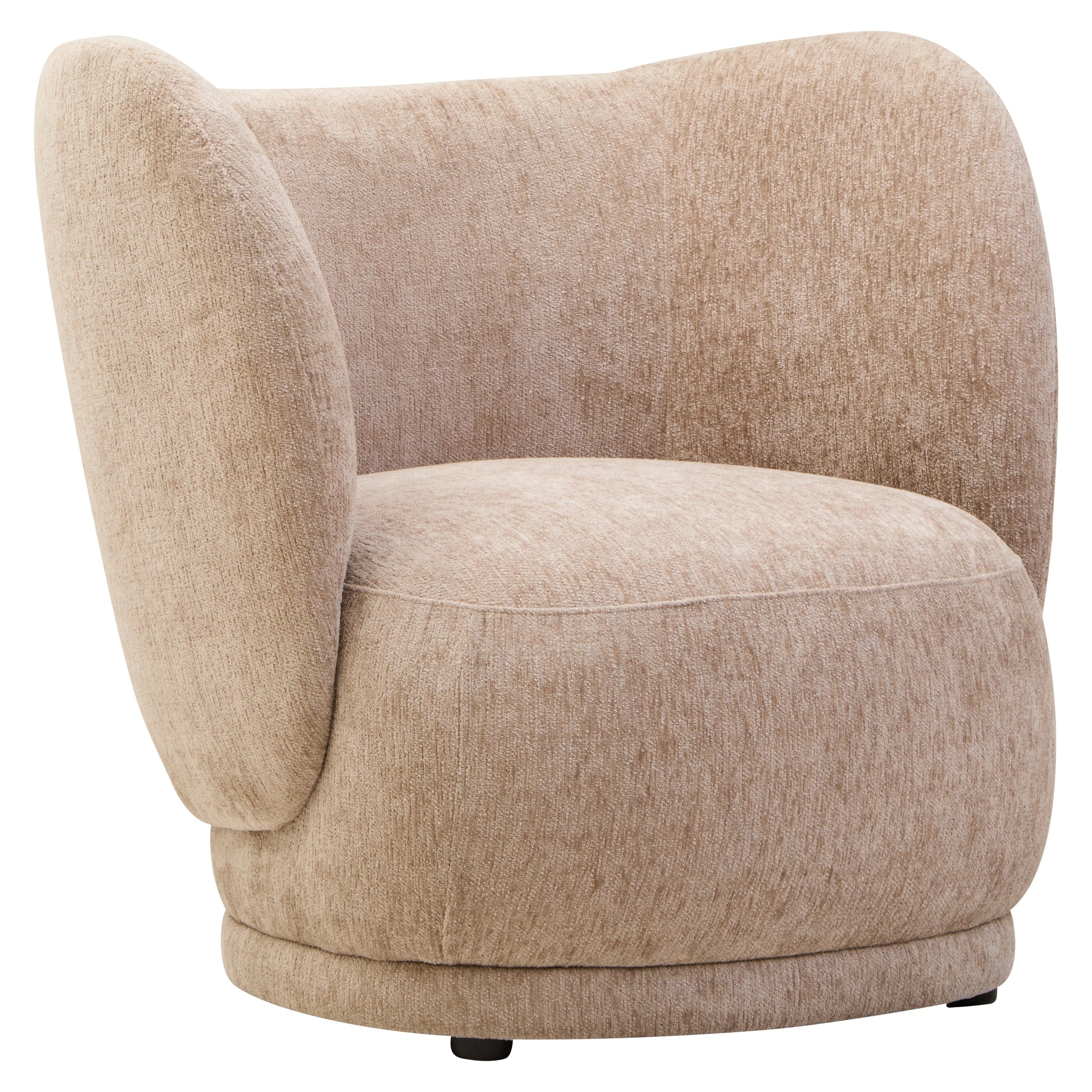 Amira Deep Stone Chenille Curved Chair  Nicholas John Interiors