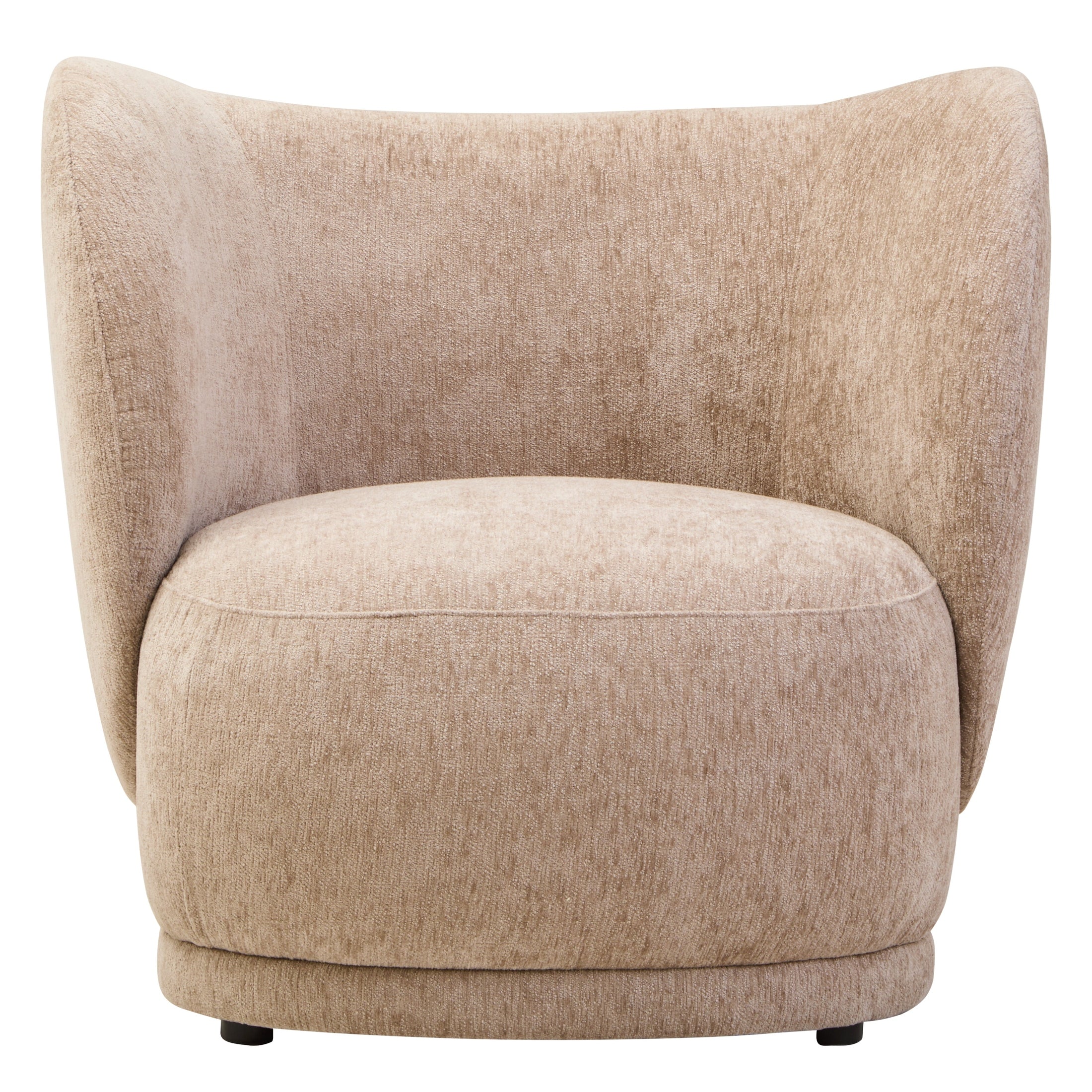 Amira Deep Stone Chenille Curved Chair  Nicholas John Interiors