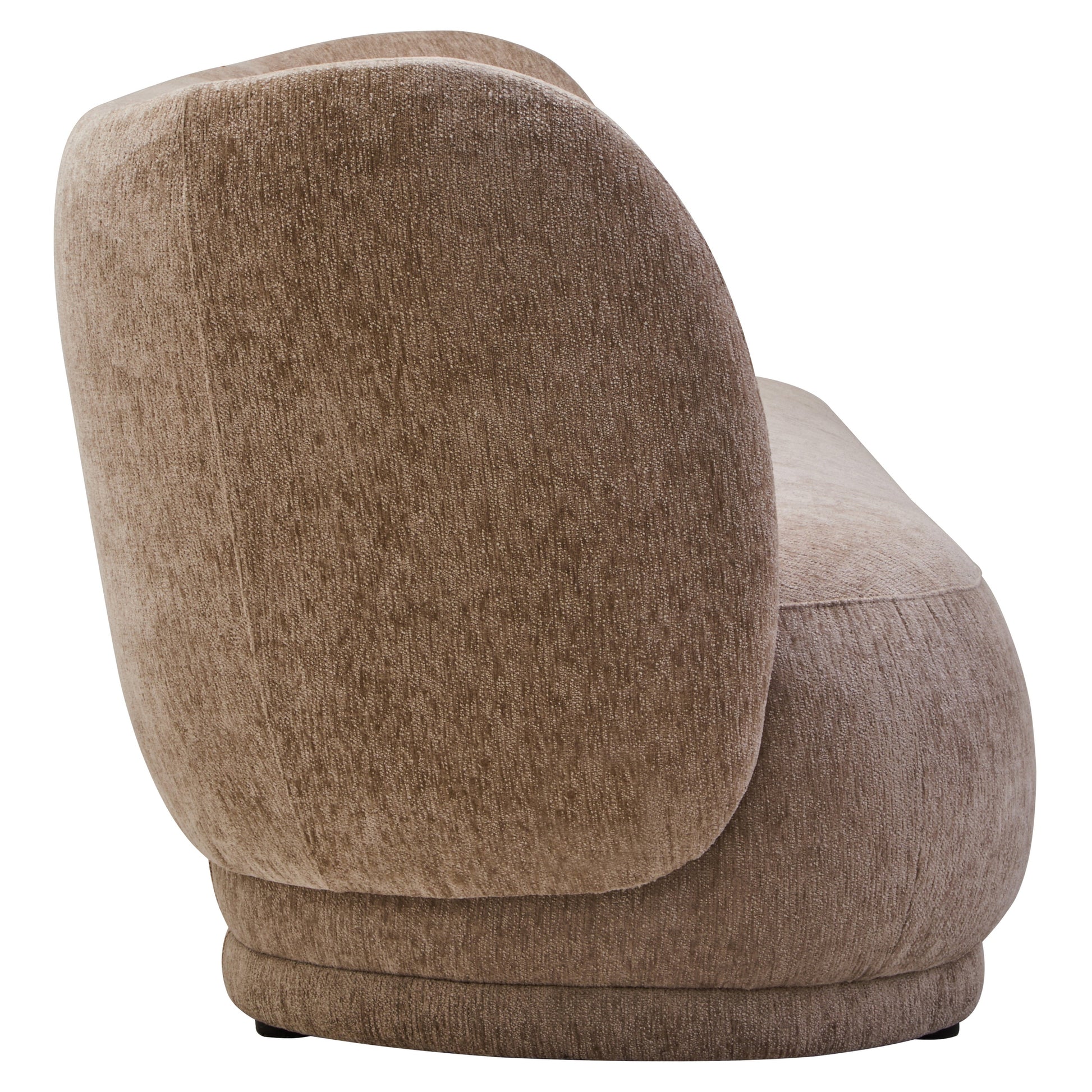 Amira Deep Stone Chenille Curved Three Seater Sofa  Nicholas John Interiors