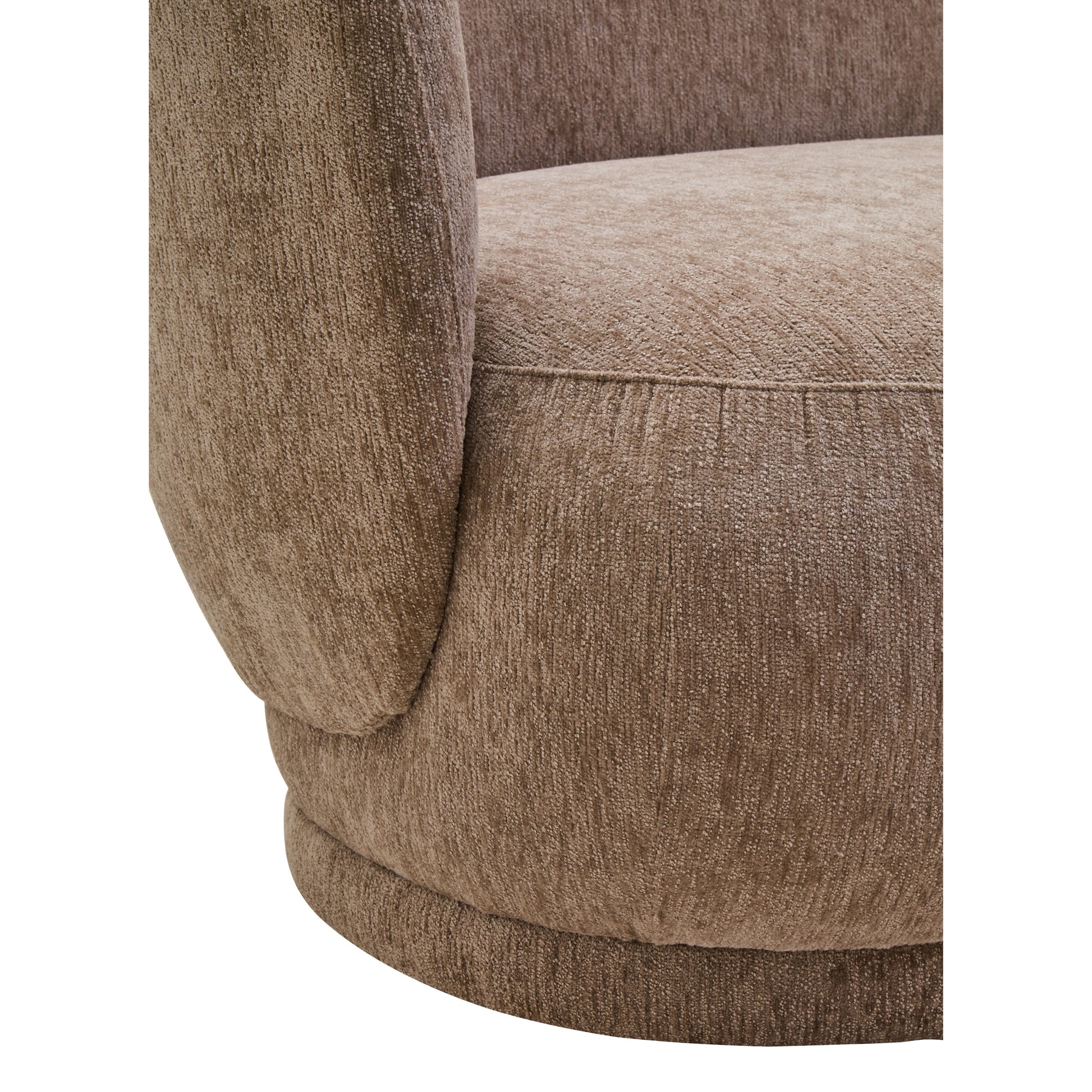 Amira Deep Stone Chenille Curved Three Seater Sofa  Nicholas John Interiors