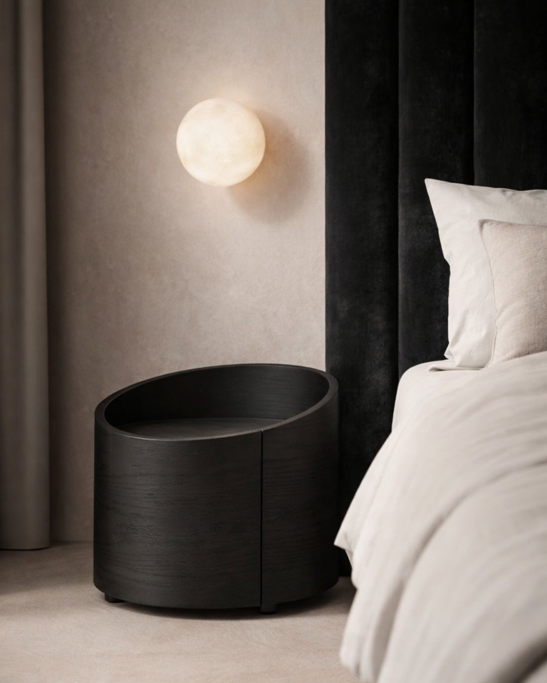 Amond Bedside - Smoke Oak   Nicholas John Interiors