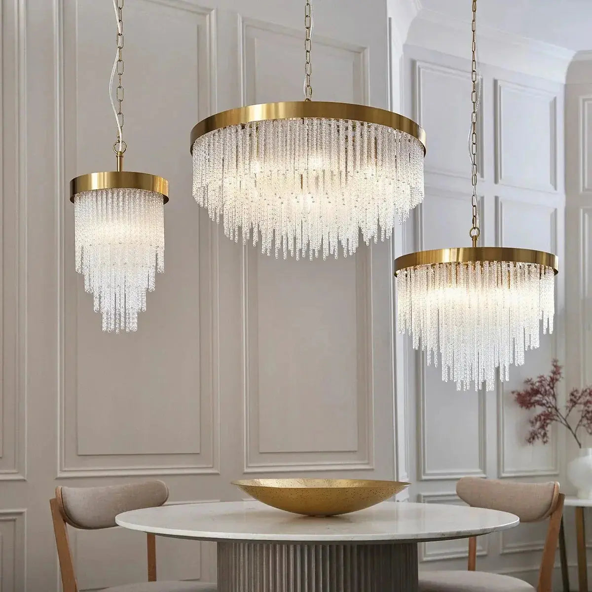 Anistara 5 Pendant Light Brushed Aged Brass   Nicholas John Interiors