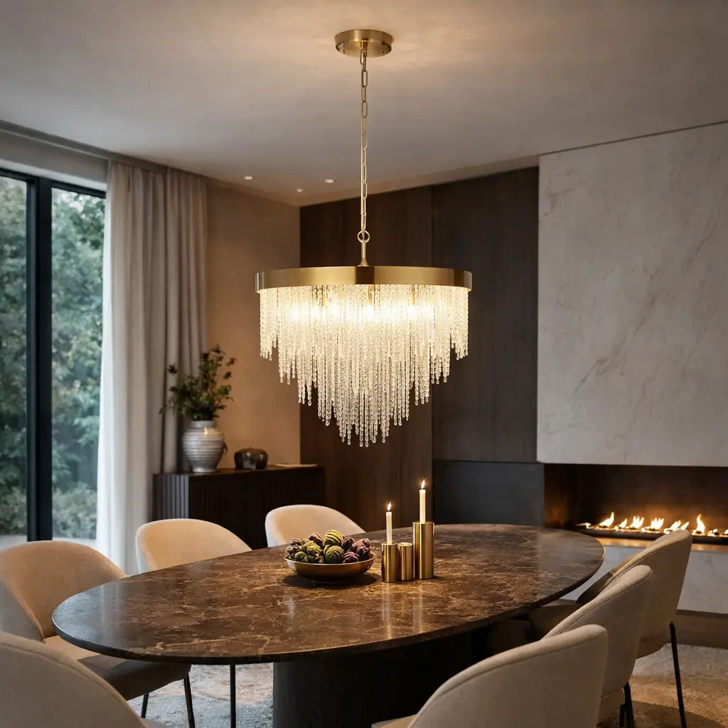 Anistara 5 Pendant Light Brushed Aged Brass   Nicholas John Interiors