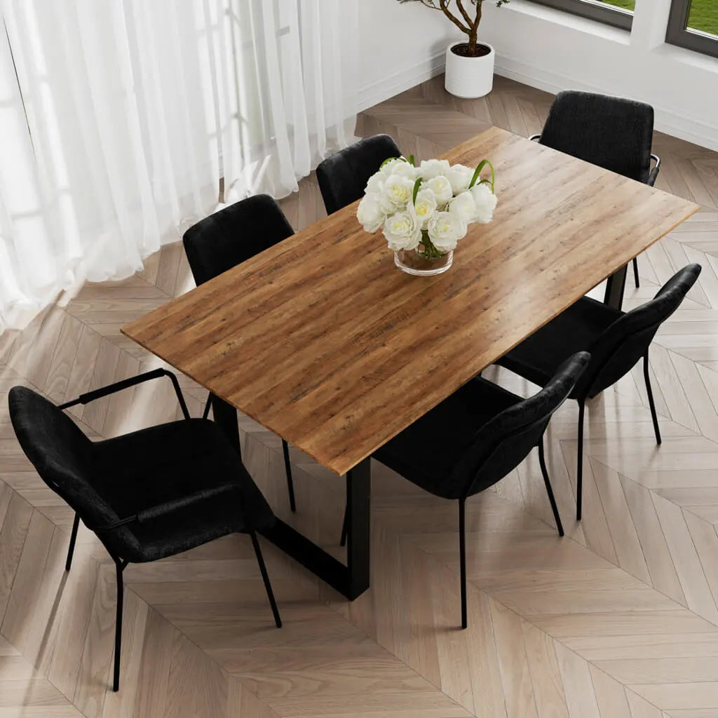 Antibes Russet & Black Dining Table NJ Home Interiors
