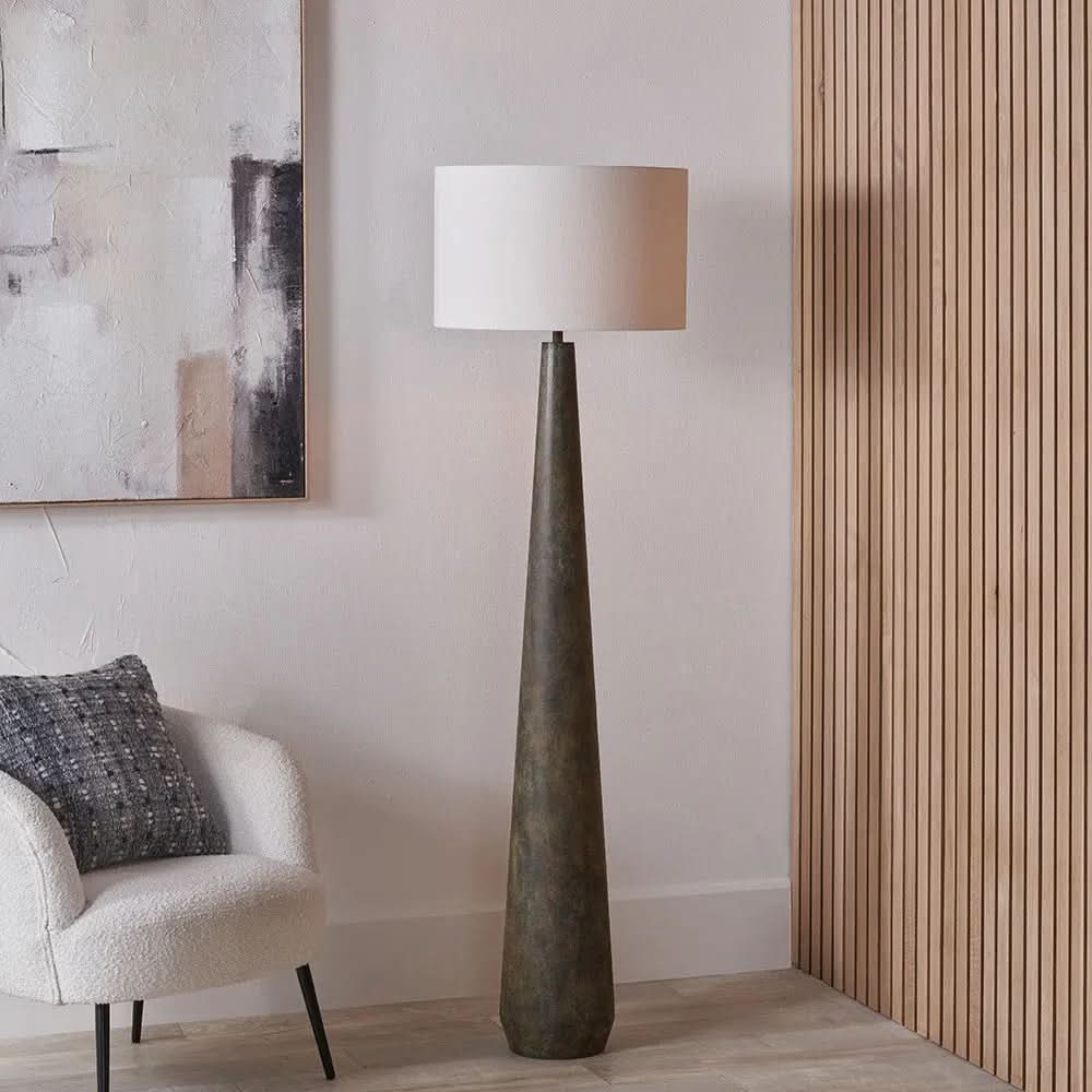 Arbor Verdi Gris Metal Conical Floor Lamp Base  Nicholas John Interiors