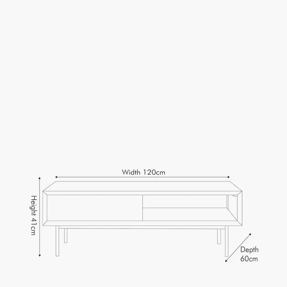 Arte Dark Brown Acacia Wood and Black Metal 2 Drawer Coffee Table  Nicholas John Interiors