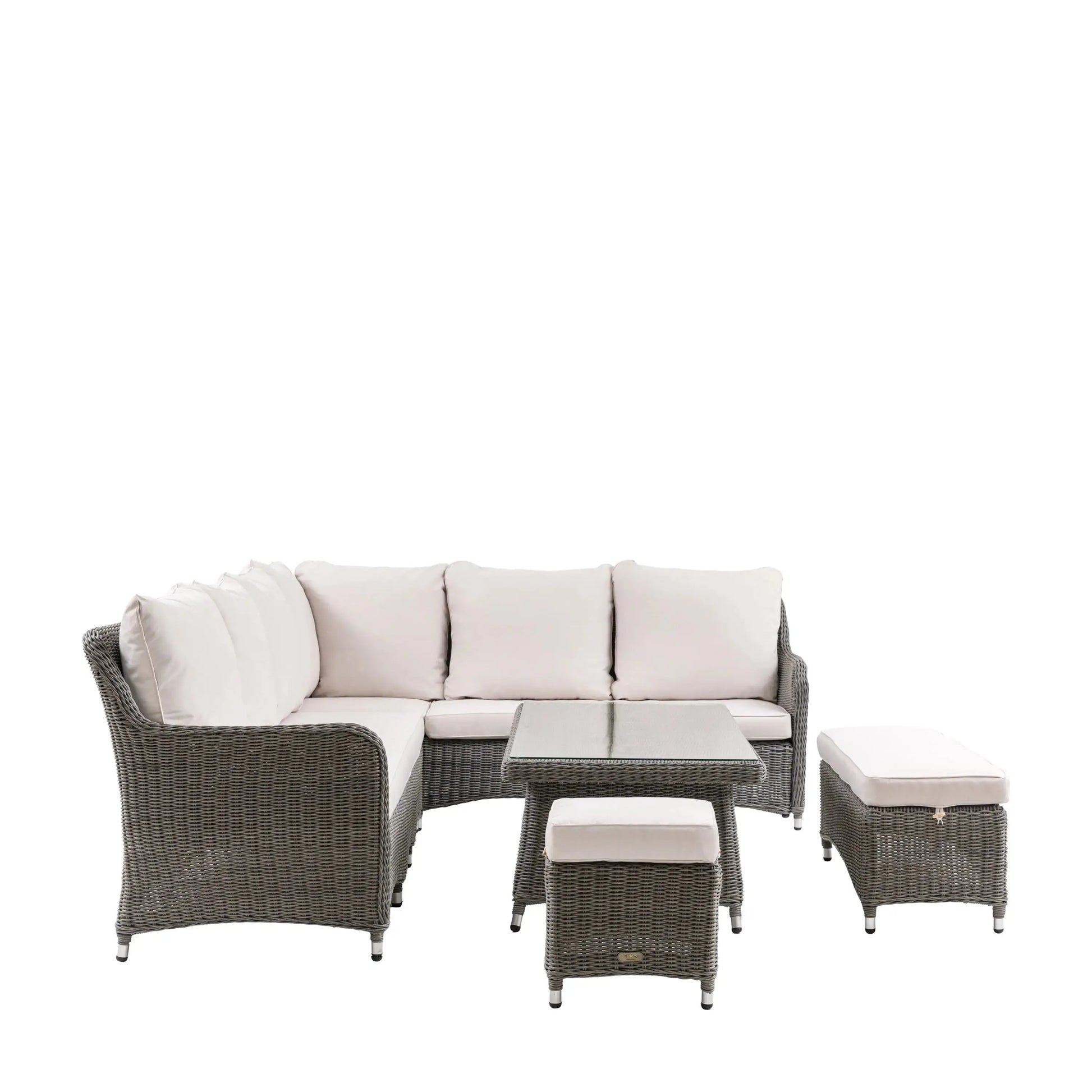 Ashcot Outdoor Corner Dining Set With Rising Table   Nicholas John Interiors