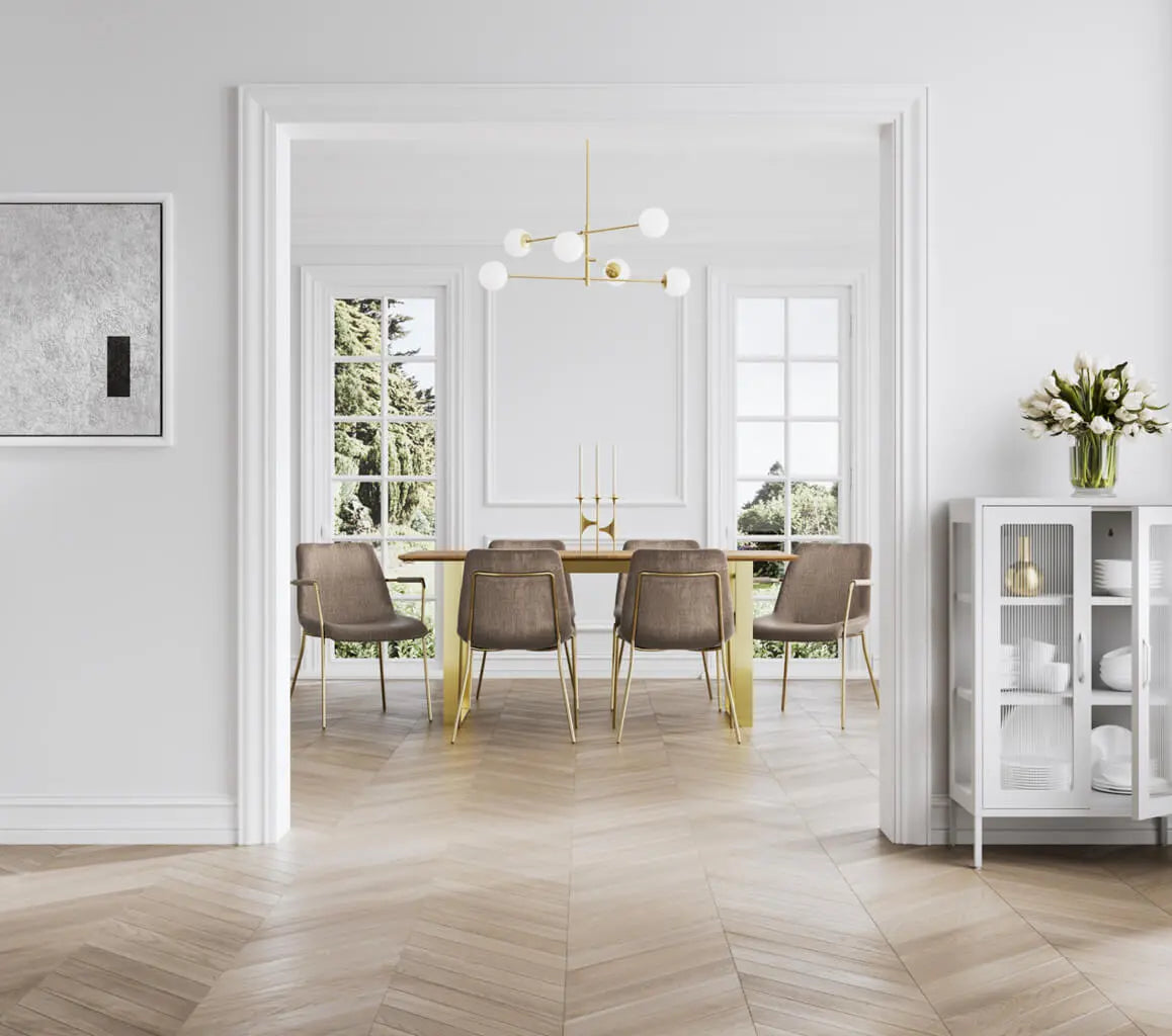 Ashford & Grey Antibes Russet & Gold Dining Table  Nicholas John Interiors